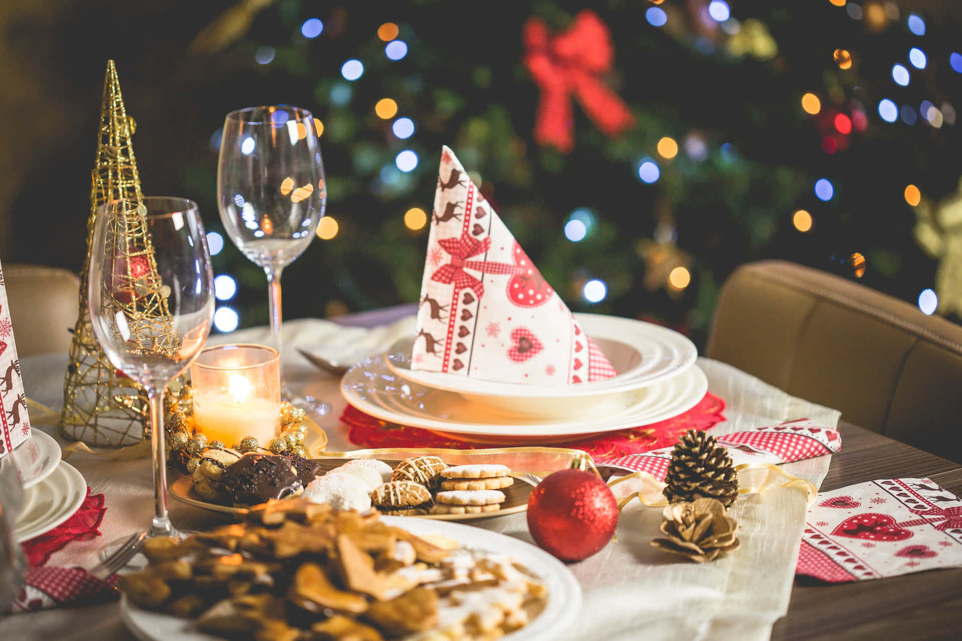 Christmas Eve Meal On Table Background