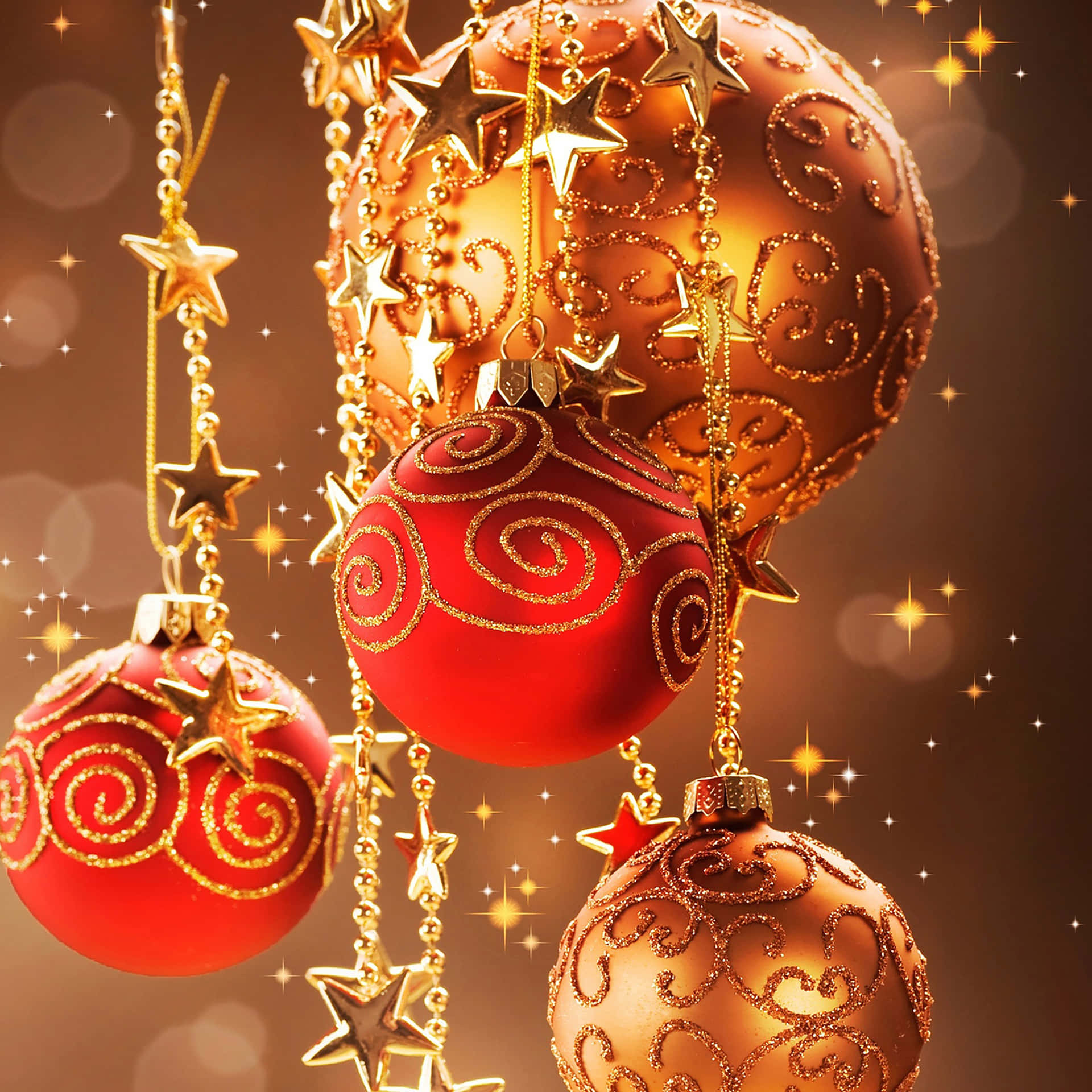 Christmas Eve Red Ornaments Background