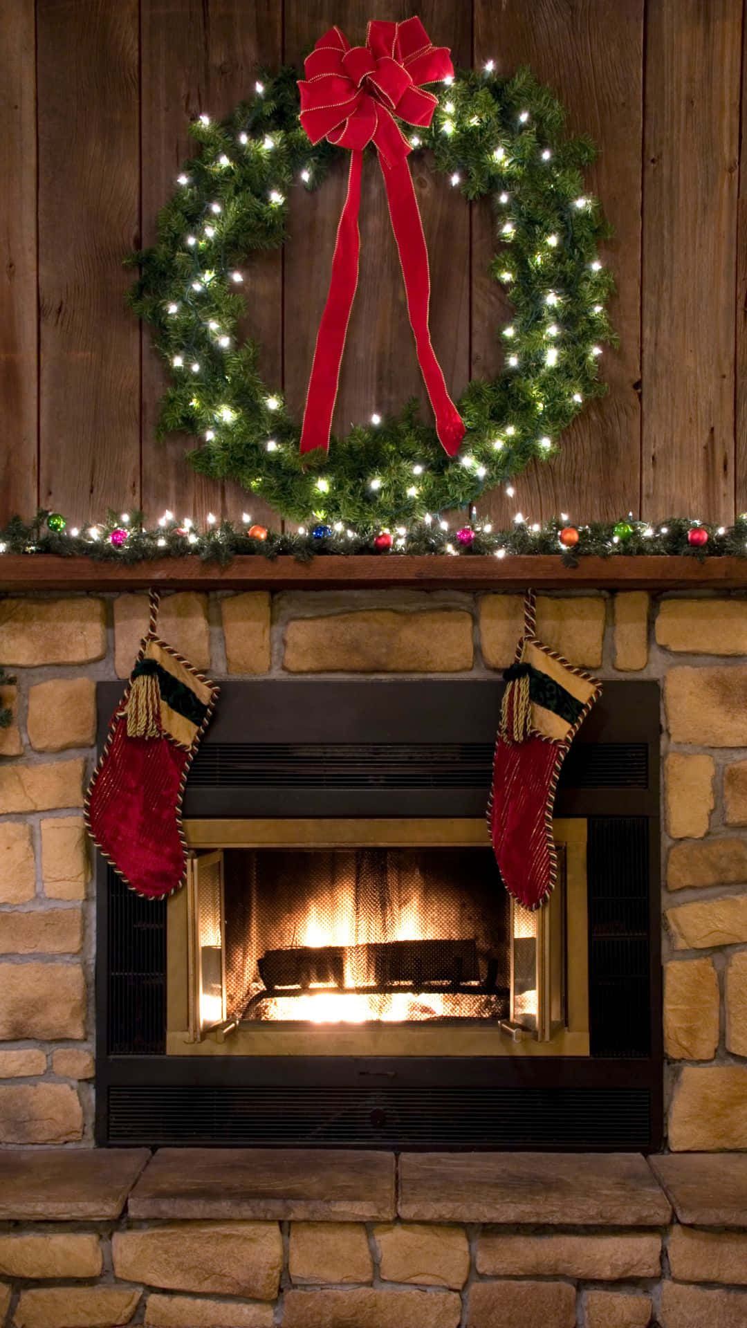 Christmas Fireplace With Wreathand Stockings.jpg Background