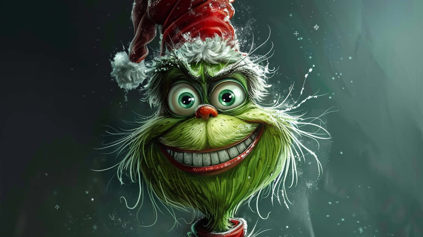 Christmas Grinch Smiling Illustration Background