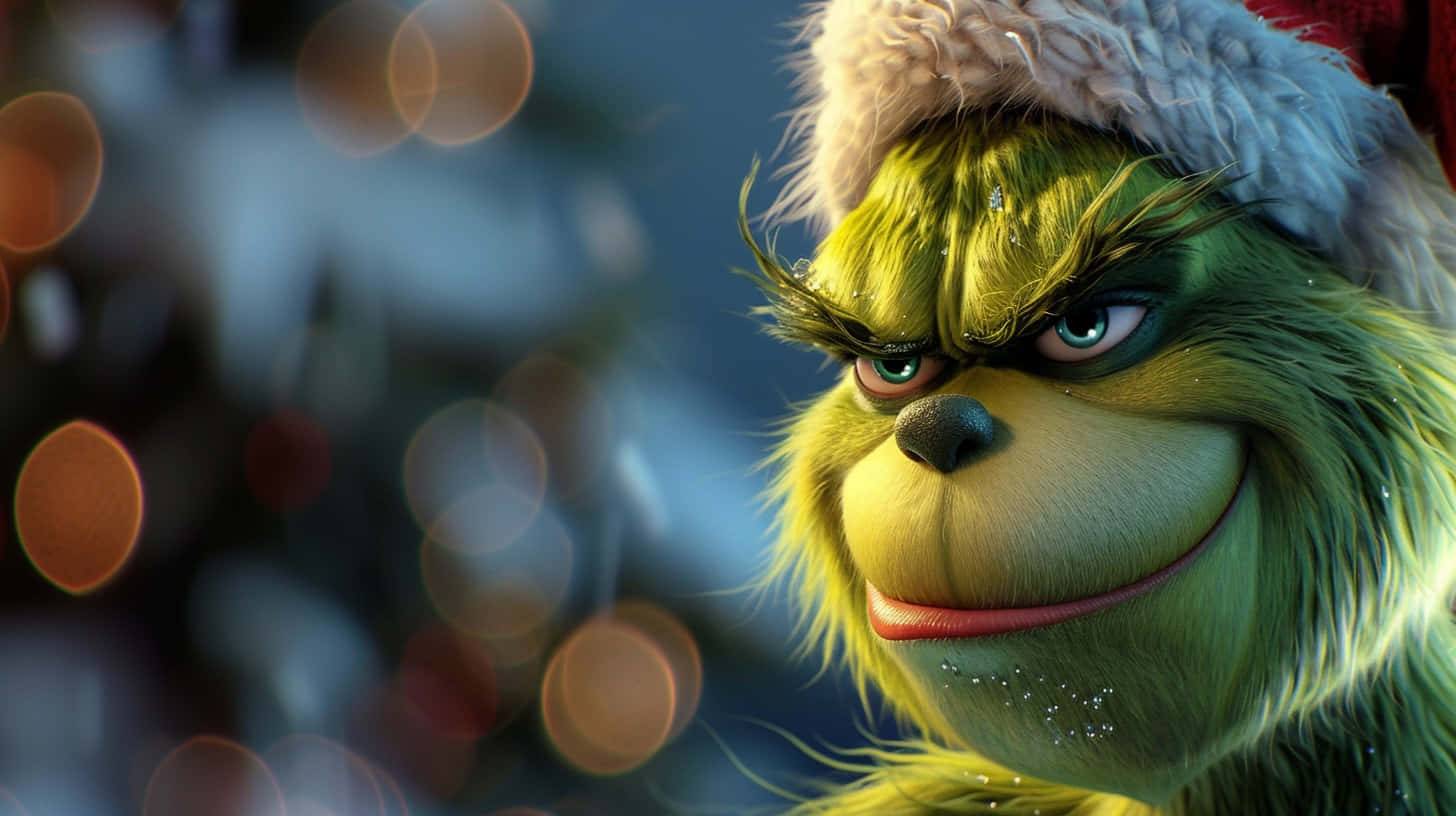 Christmas Grinch Smirk Background