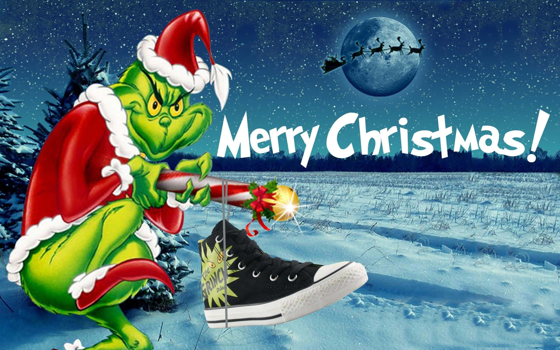 Christmas Grinch Winter Snow Holiday Festive Background