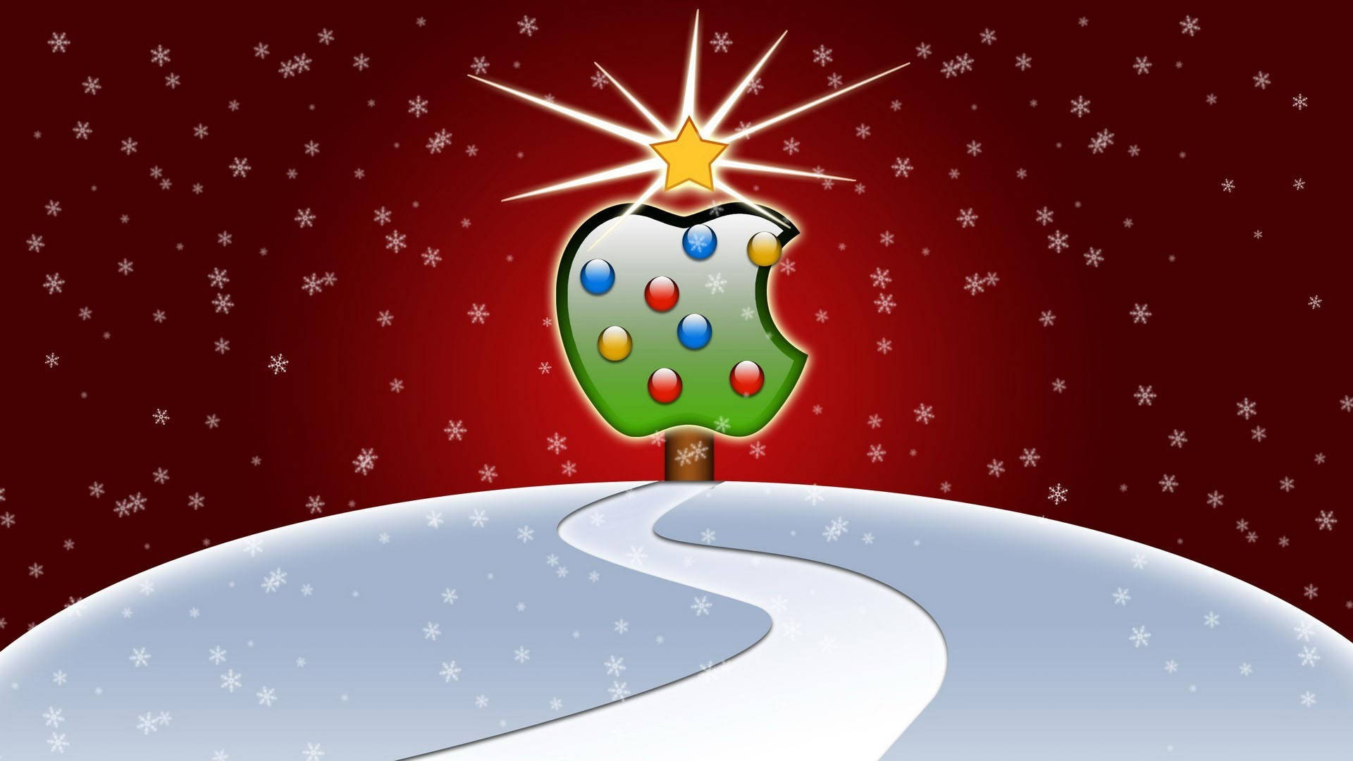 Christmas Holiday Desktop Apple Tree Background