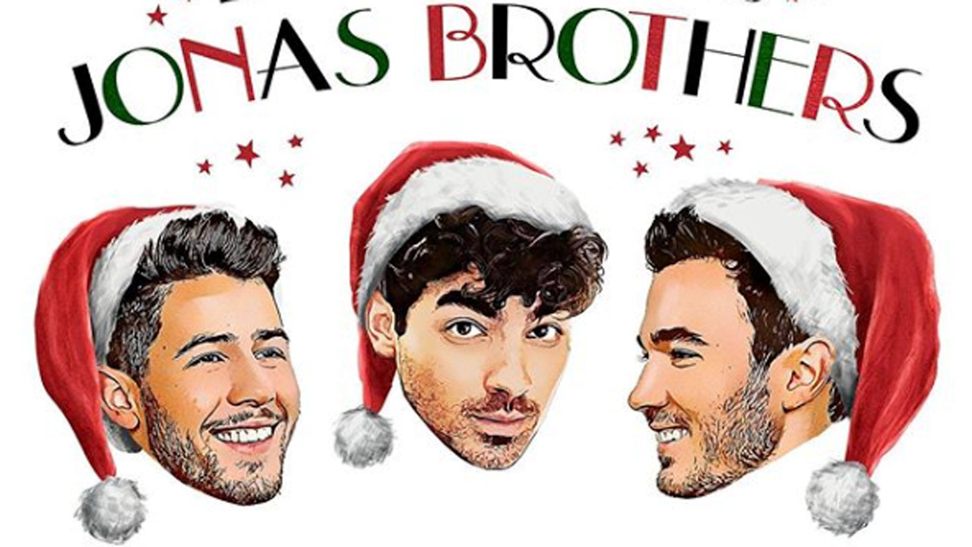 Christmas-inspired Jonas Brothers Poster Background