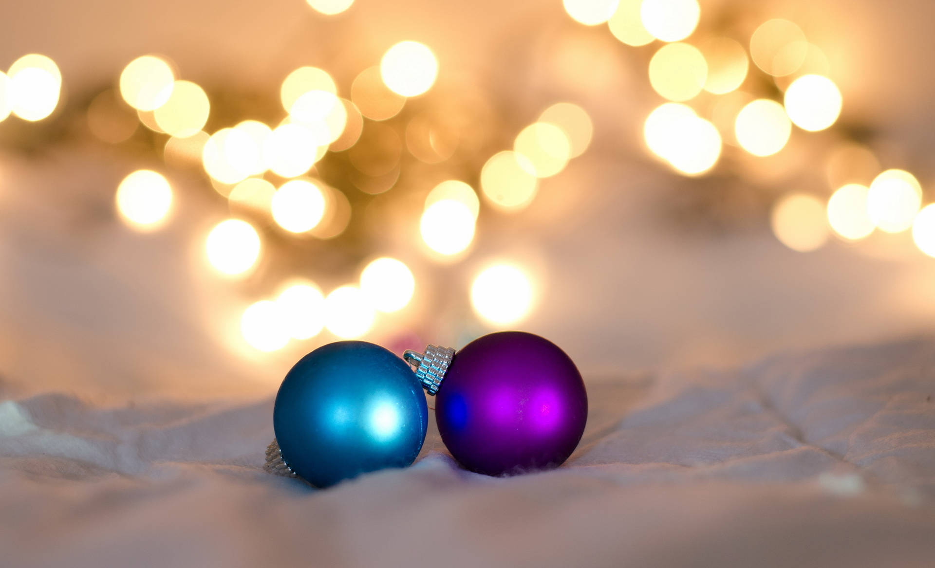 Christmas Lights And Balls Background