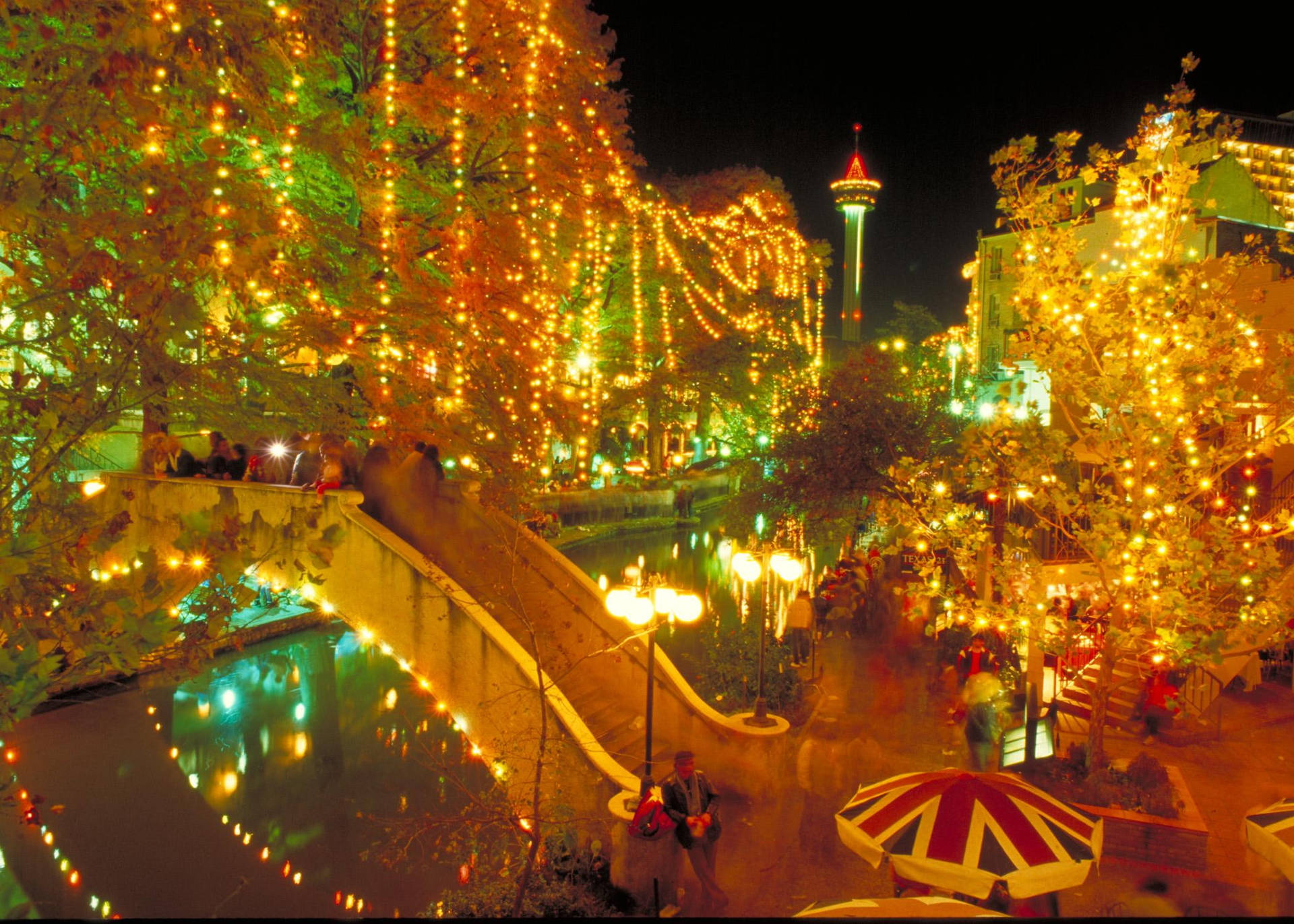 Christmas Lights In San Antonio River Walk