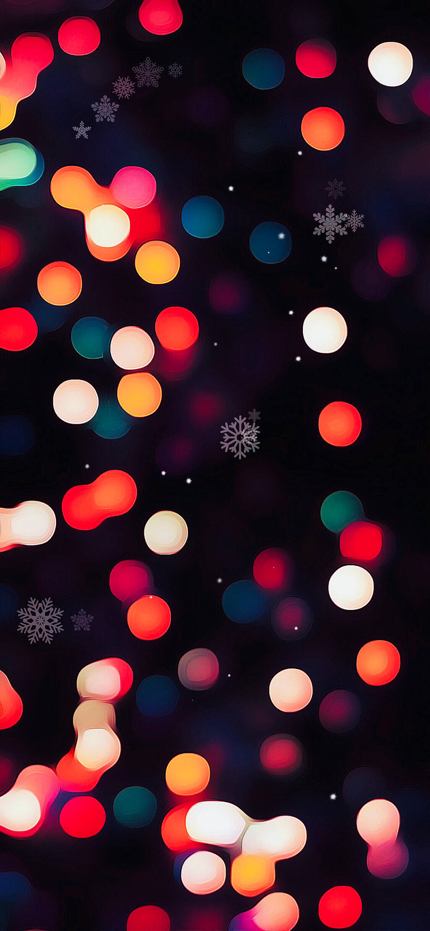 Christmas Lights Iphone Snowflakes