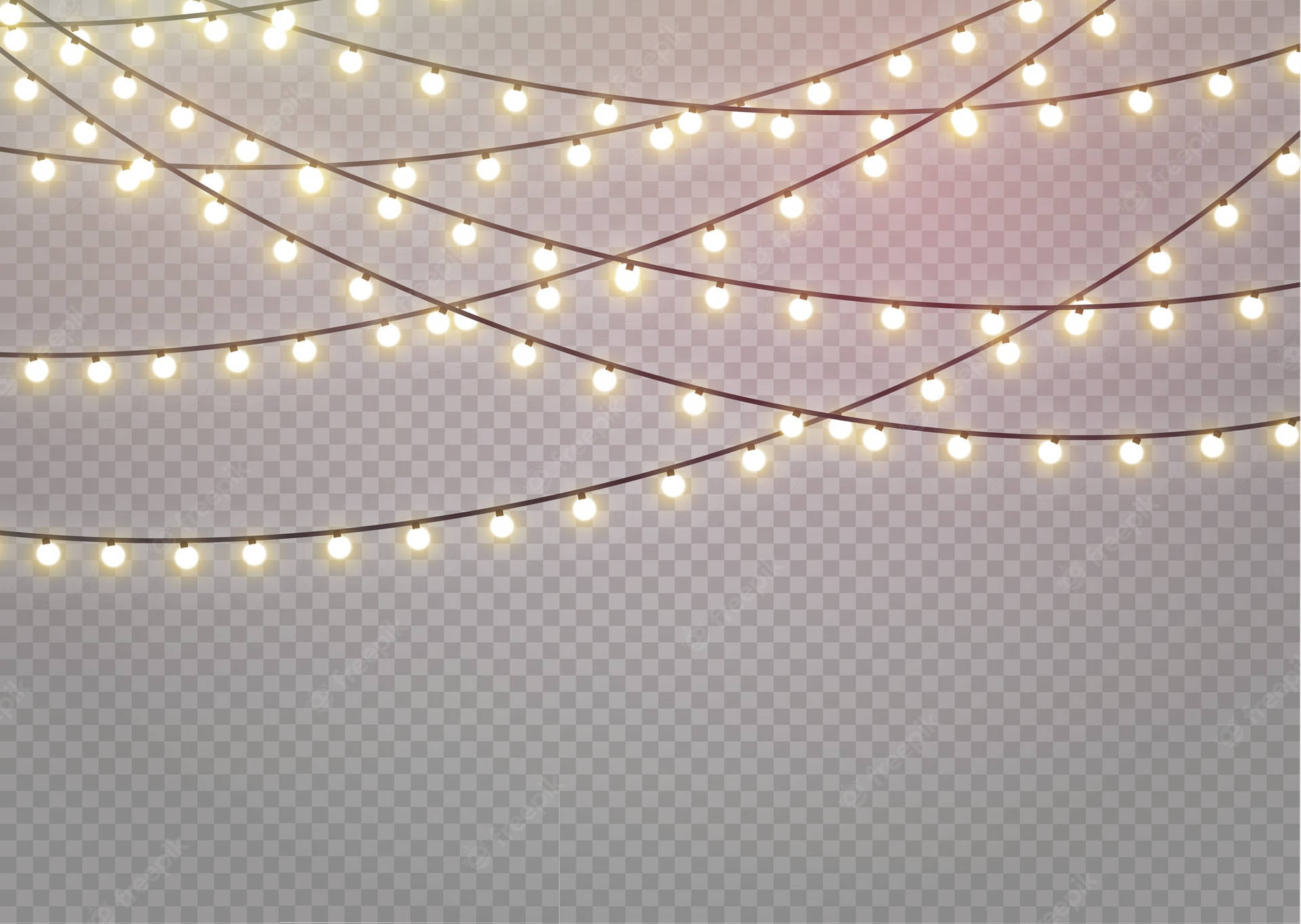 Christmas Lights On Transparent Background Background