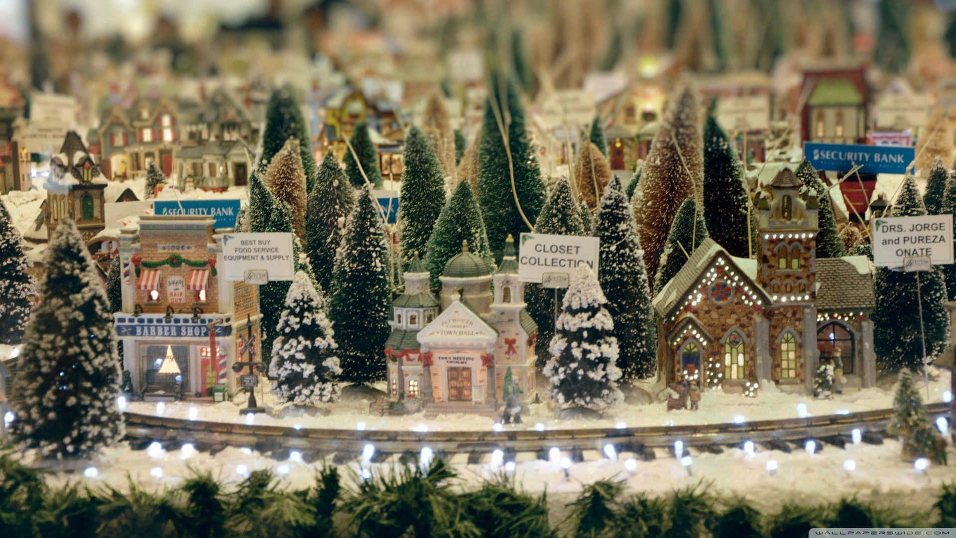 Christmas Magic In A Village Setting Background