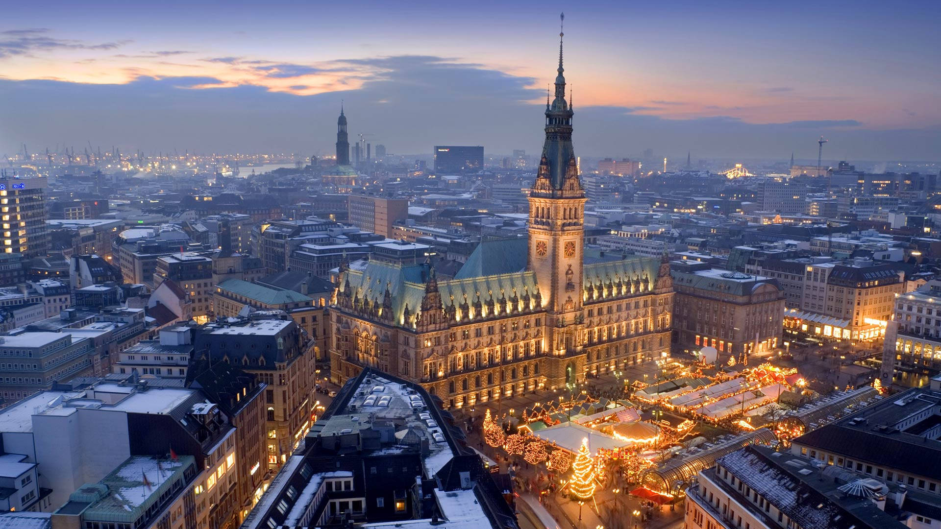 Christmas Market Aerial View