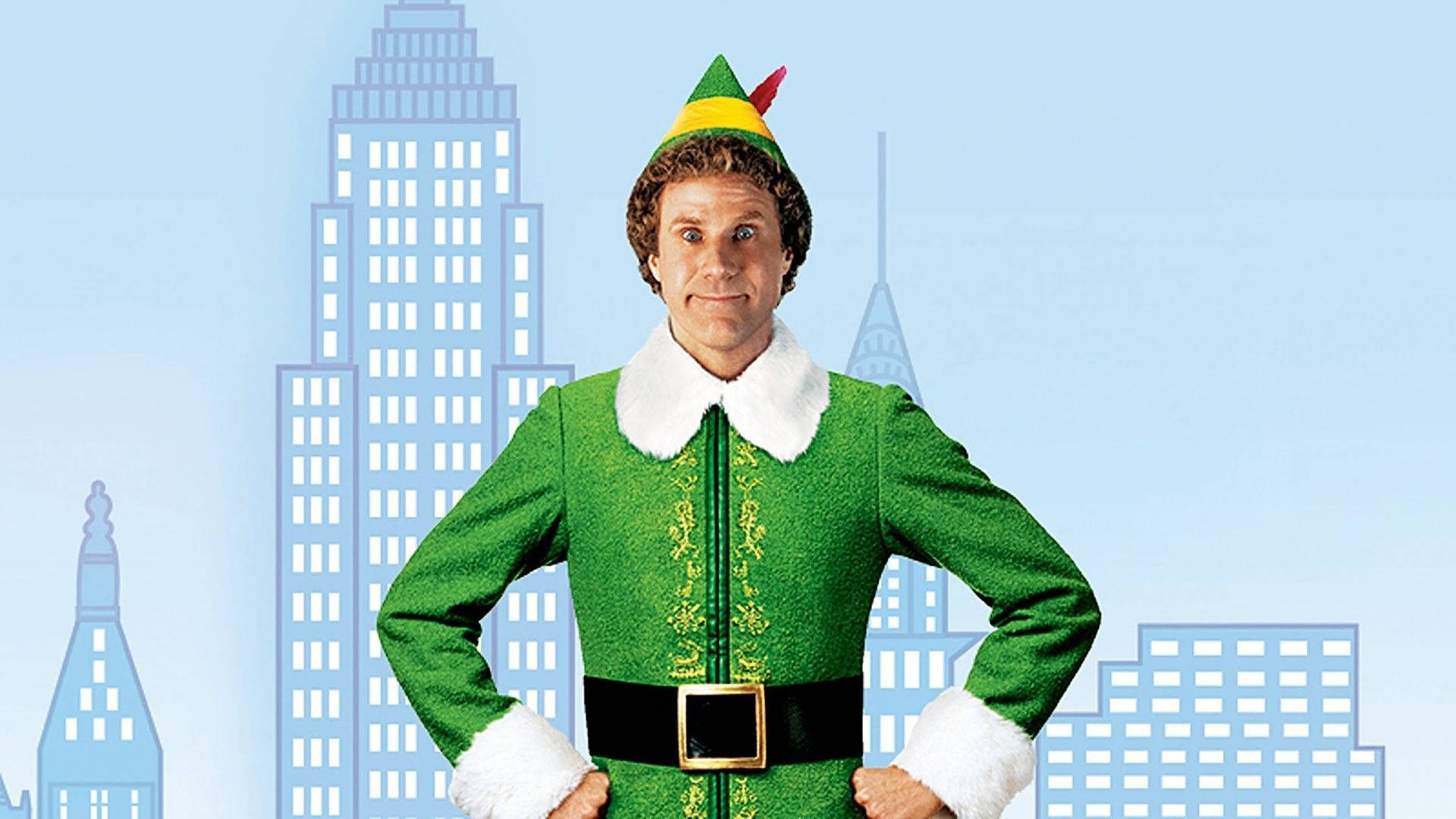 Christmas Movie Elf Will Ferrell City Background