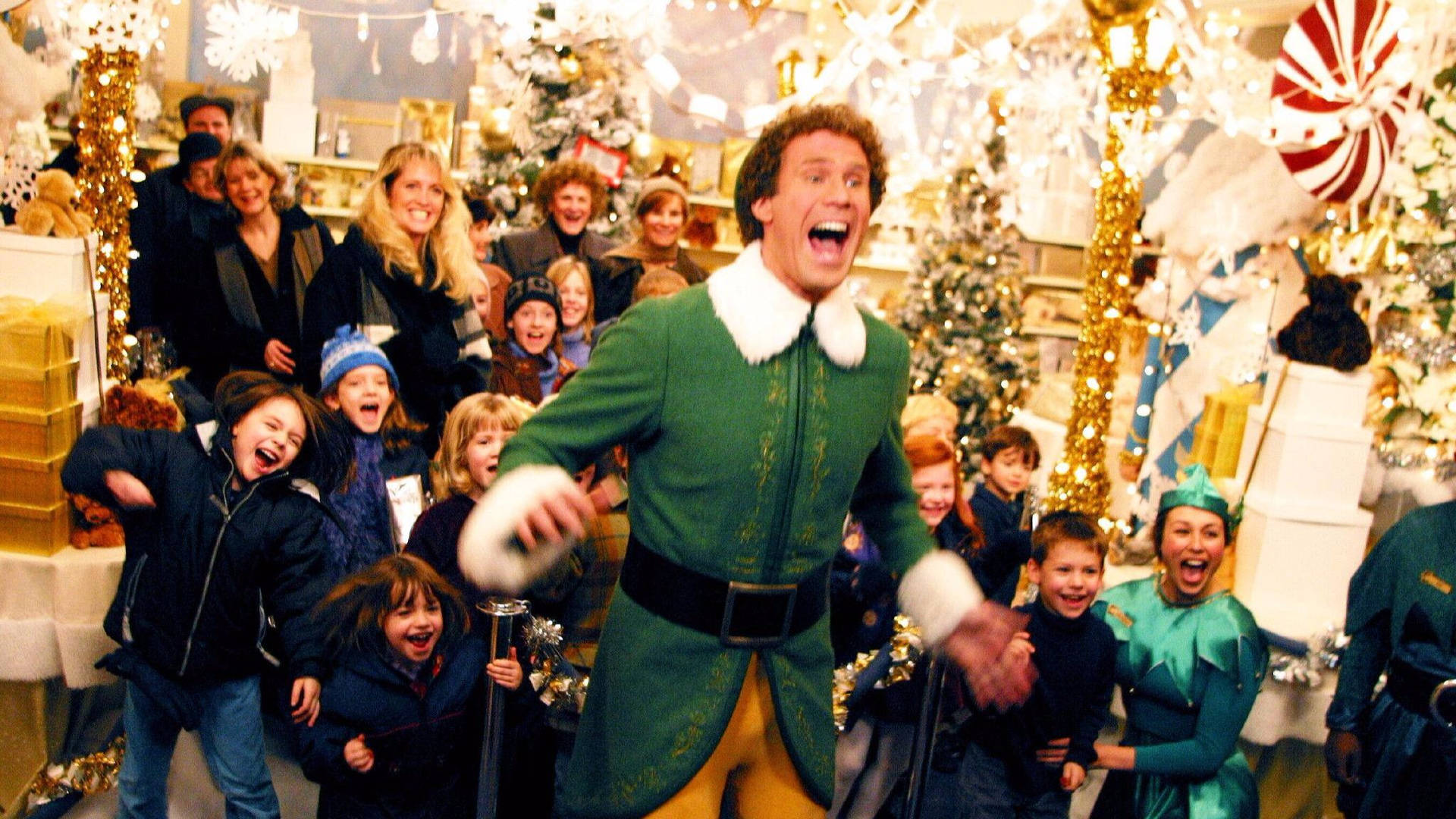 Christmas Movie Elf Will Ferrell Background