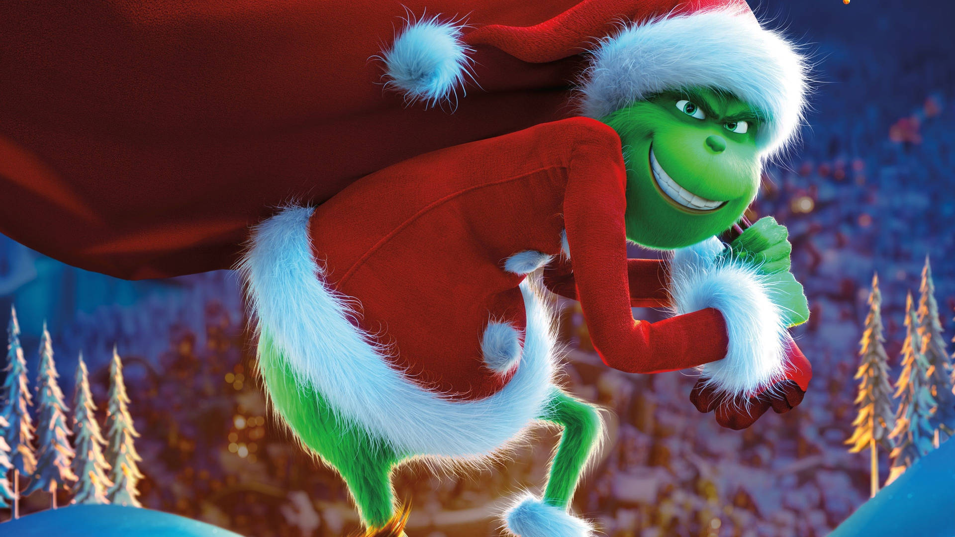 Christmas Movie Grinch Santa Costume Background