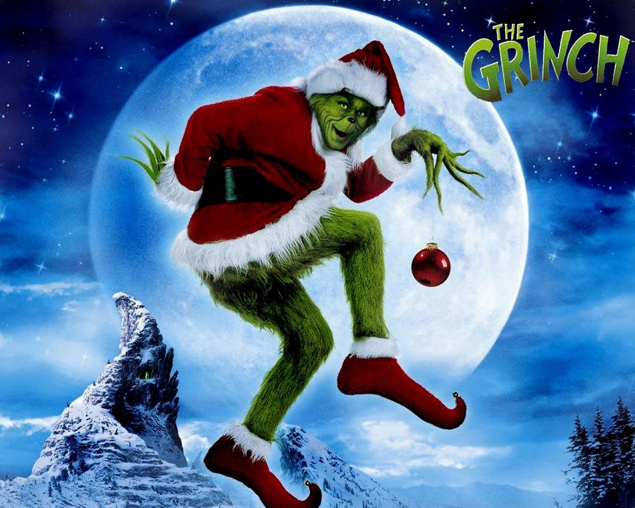 Christmas Movie The Grinch Jumping Moon Background