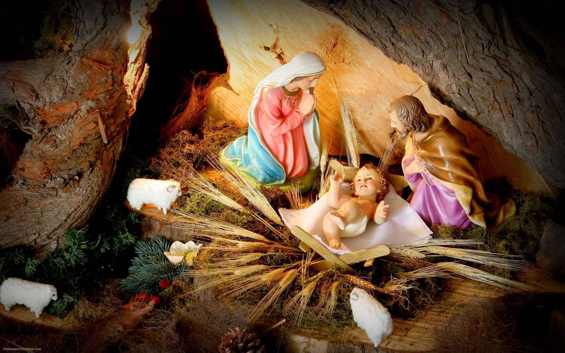 Christmas Nativity Scene Figure Display Background