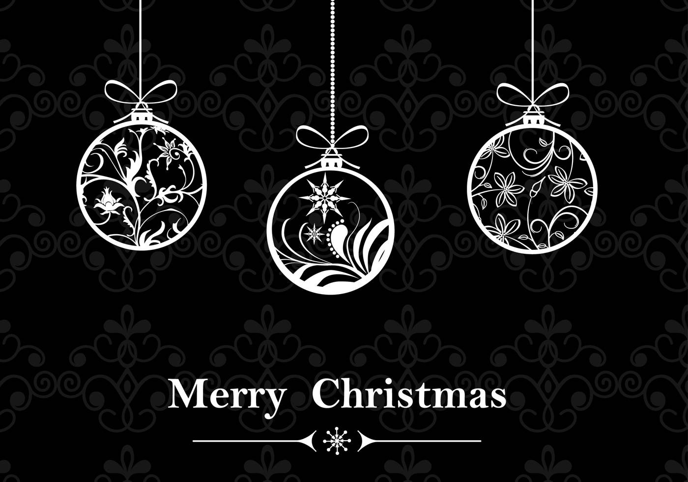 Christmas Ornaments On A Black Background Background