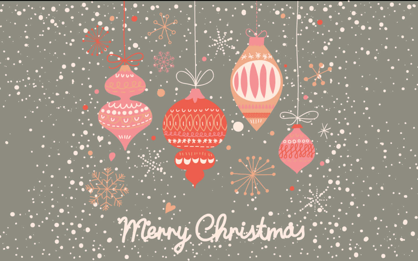 Christmas Ornaments On A Gray Background Background