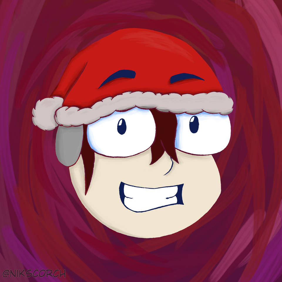 Christmas Pfp Eyebrows On Santa Hat Background