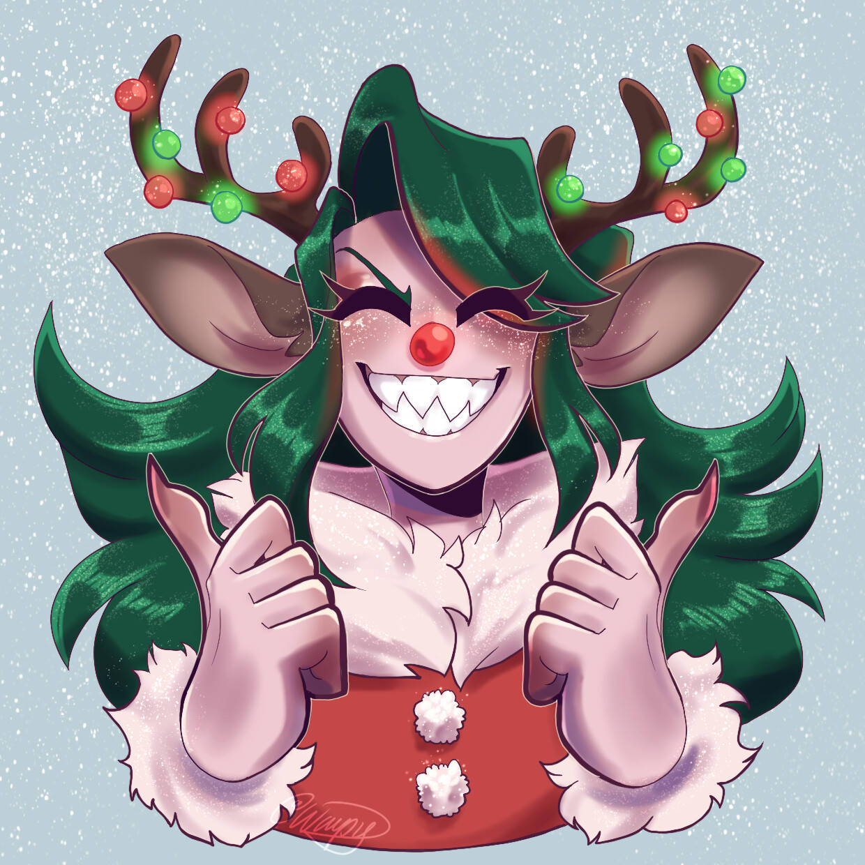 Christmas Pfp Giving Thumbs Up Background