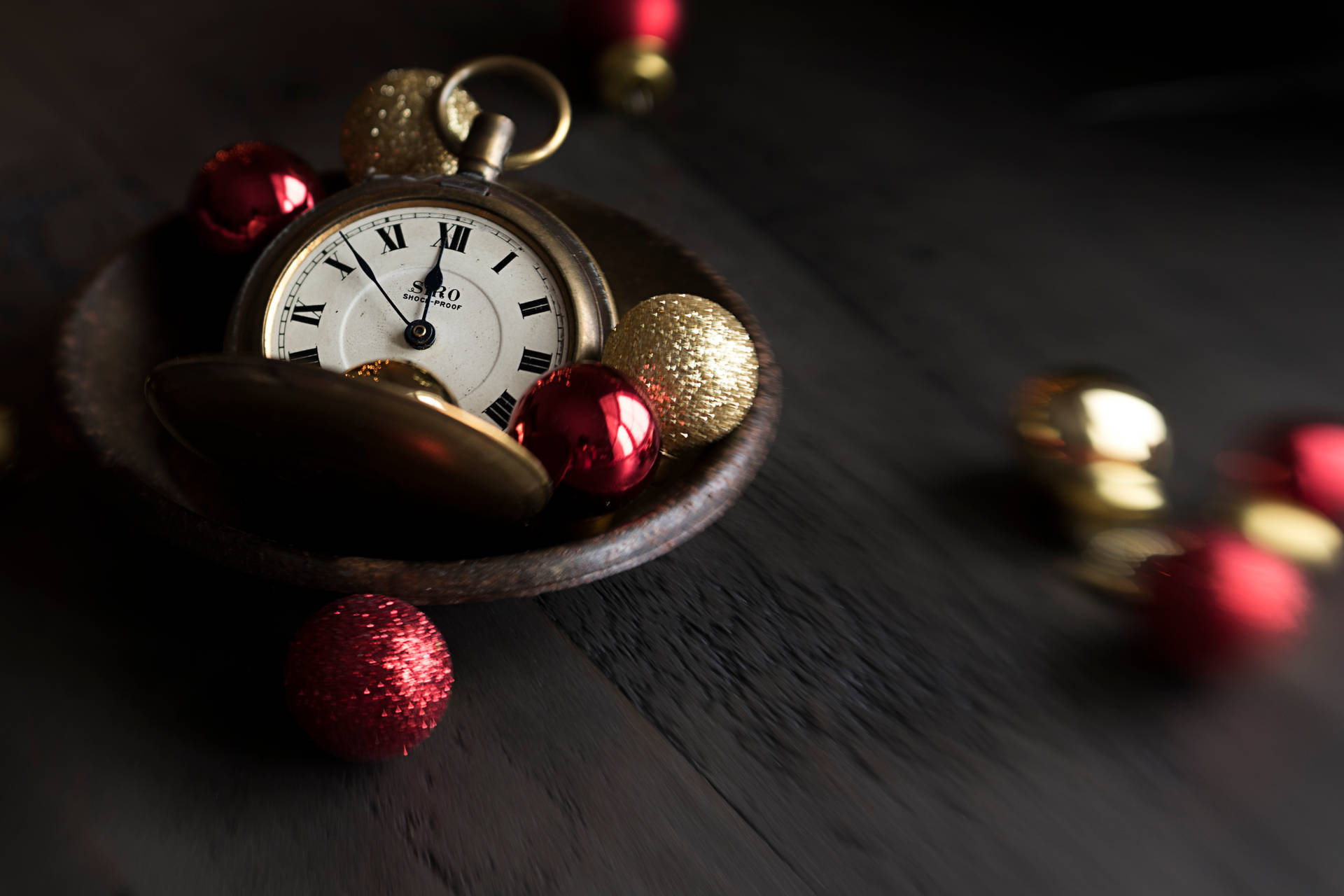 Christmas Pocket Watch Time Background