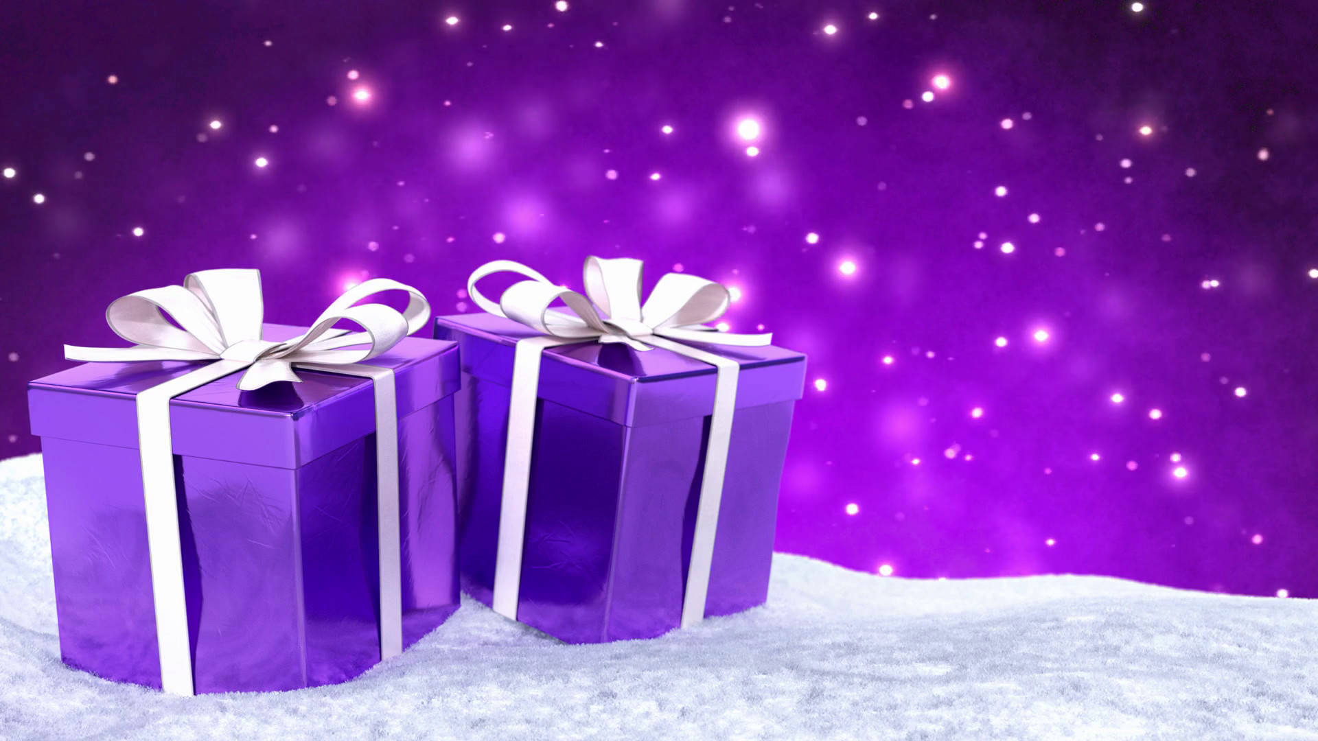 Christmas Presents In Mauve Background