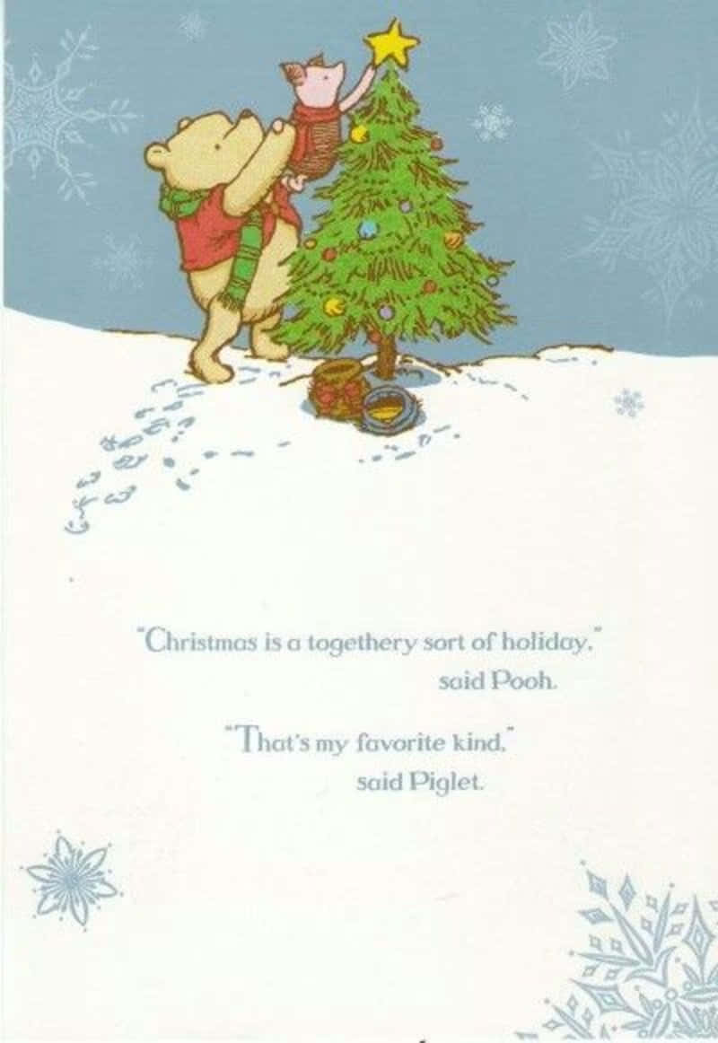 Christmas Quote Pooh Background