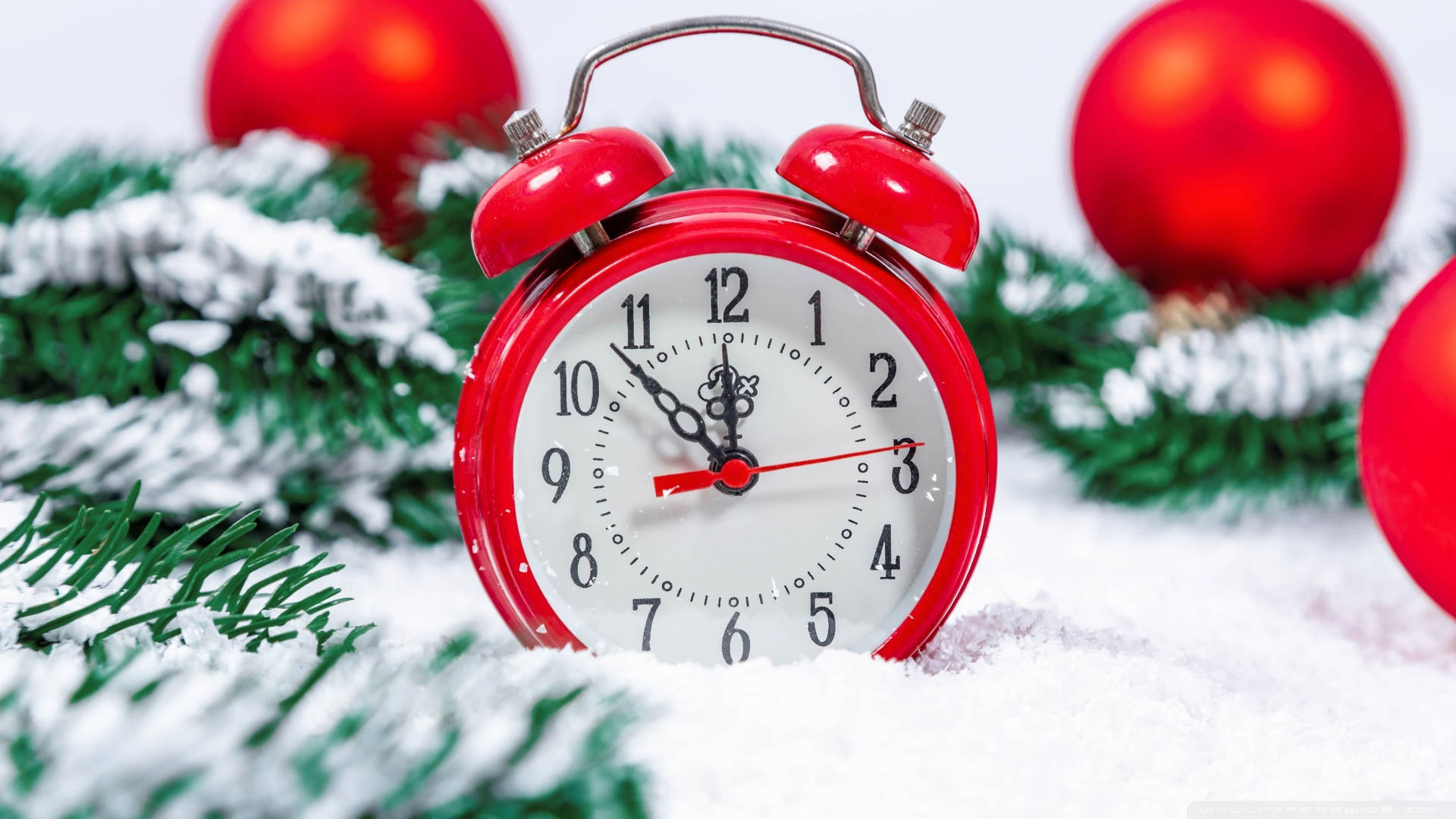 Christmas Red Alarm Clock Time