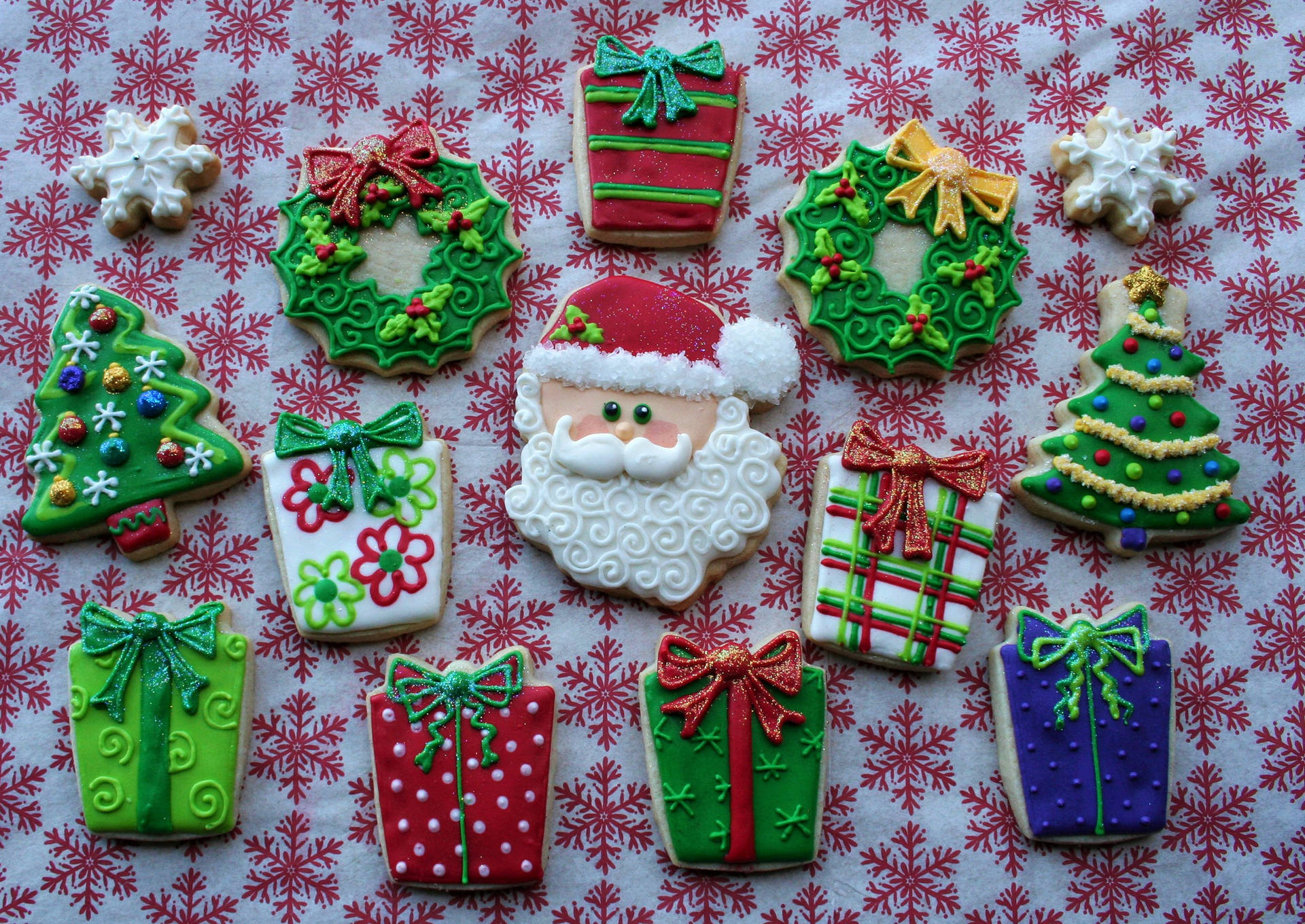 Christmas Santa Cookies Background