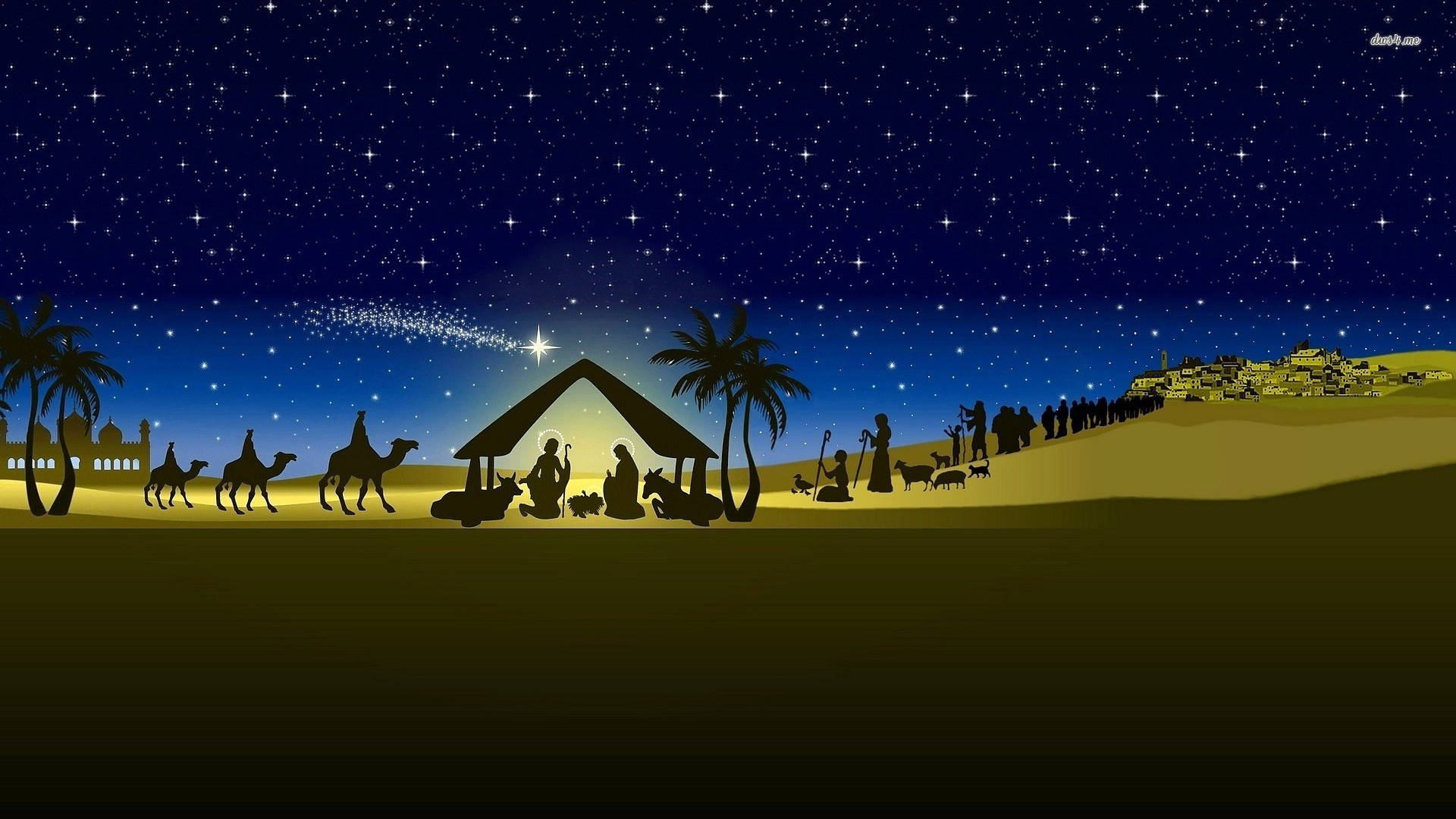 Christmas Scenes Birth Of Jesus Christ Background