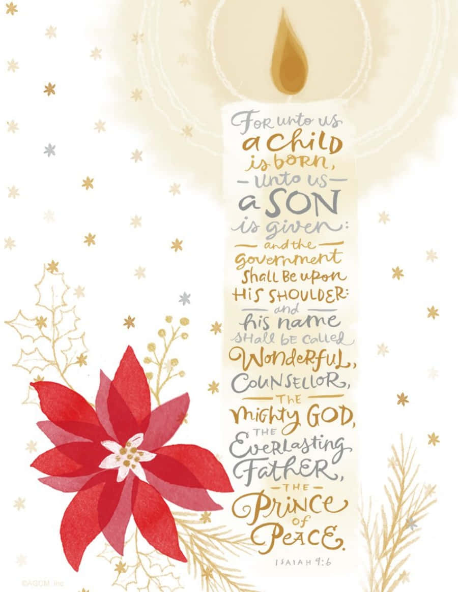 Christmas Scripture Christmas Candle Background