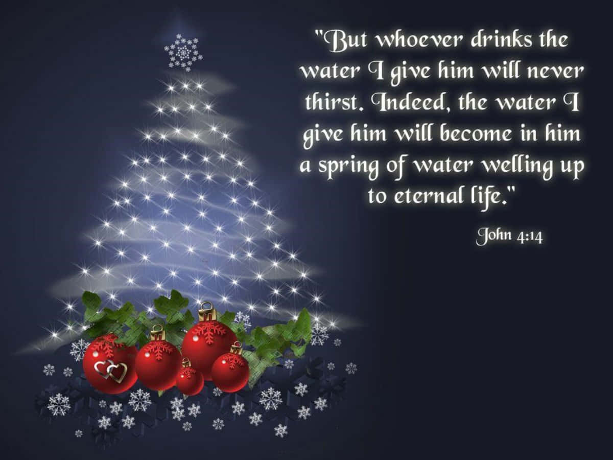 Christmas Scripture Christmas Lights Christmas Tree Background
