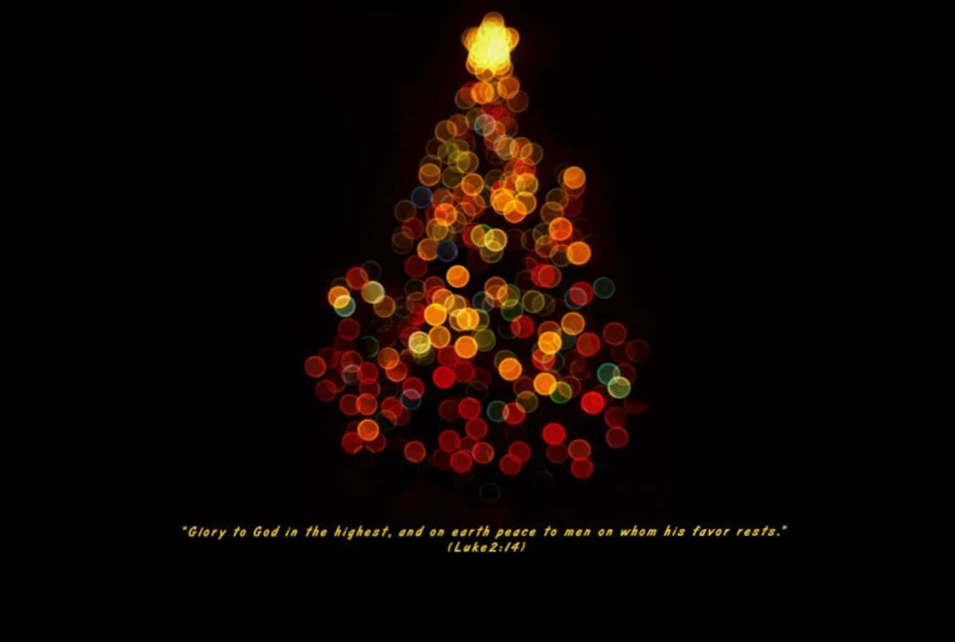 Christmas Scripture Christmas Tree Blur Background
