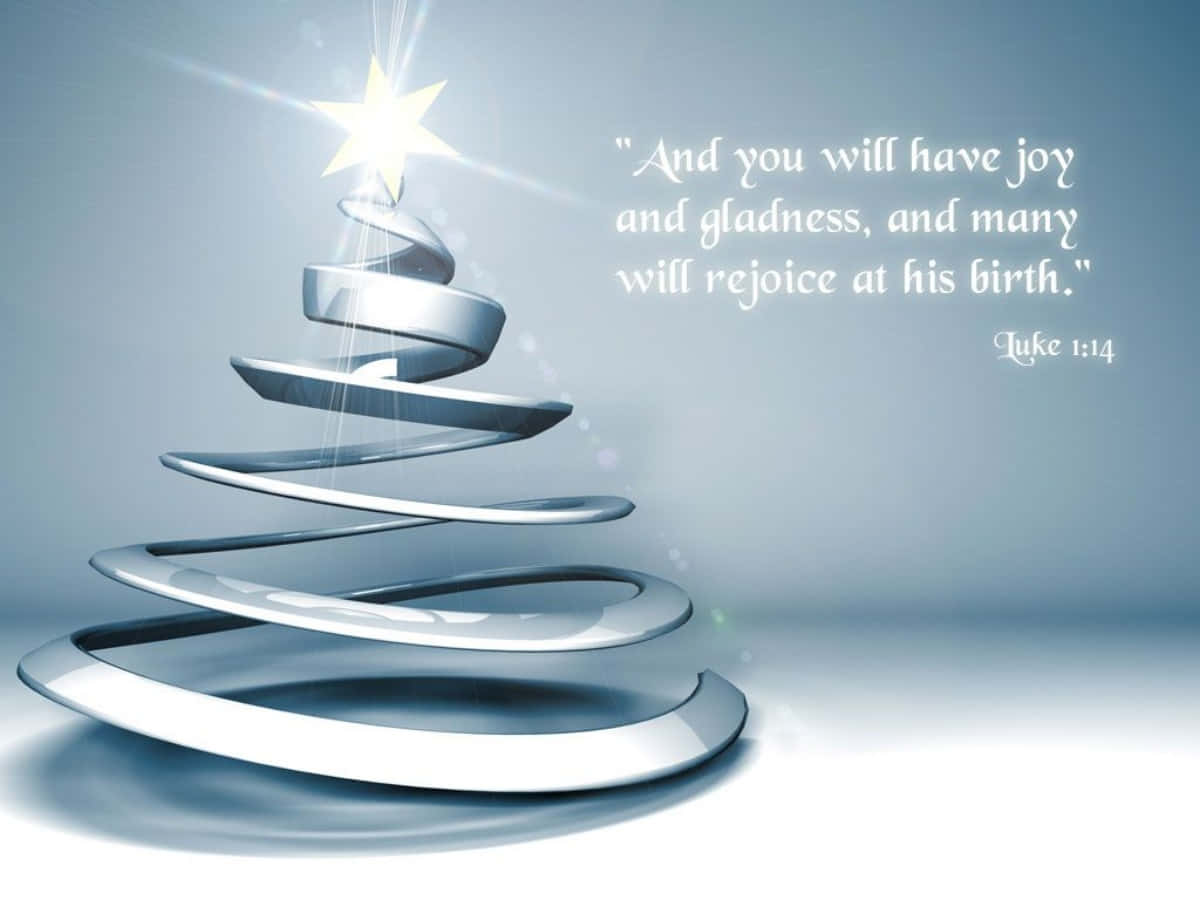 Christmas Scripture Chrome Aesthetic Christmas Tree Background