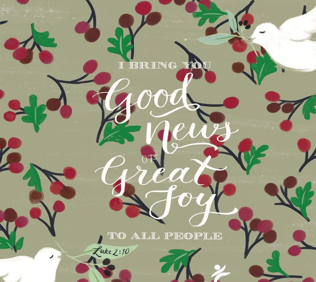 Christmas Scripture Mistletoe Background