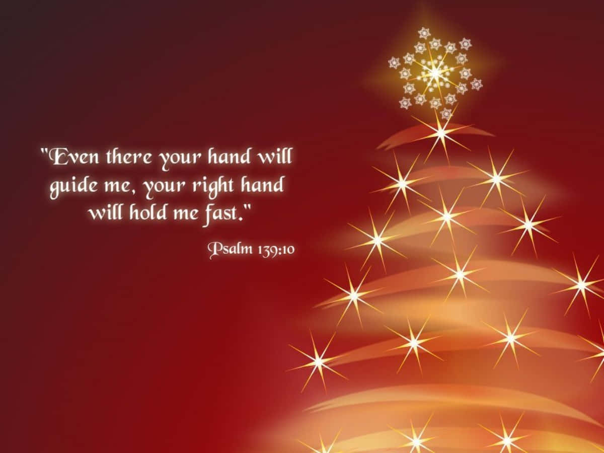 Christmas Scripture Red And Gold Christmas Tree Background