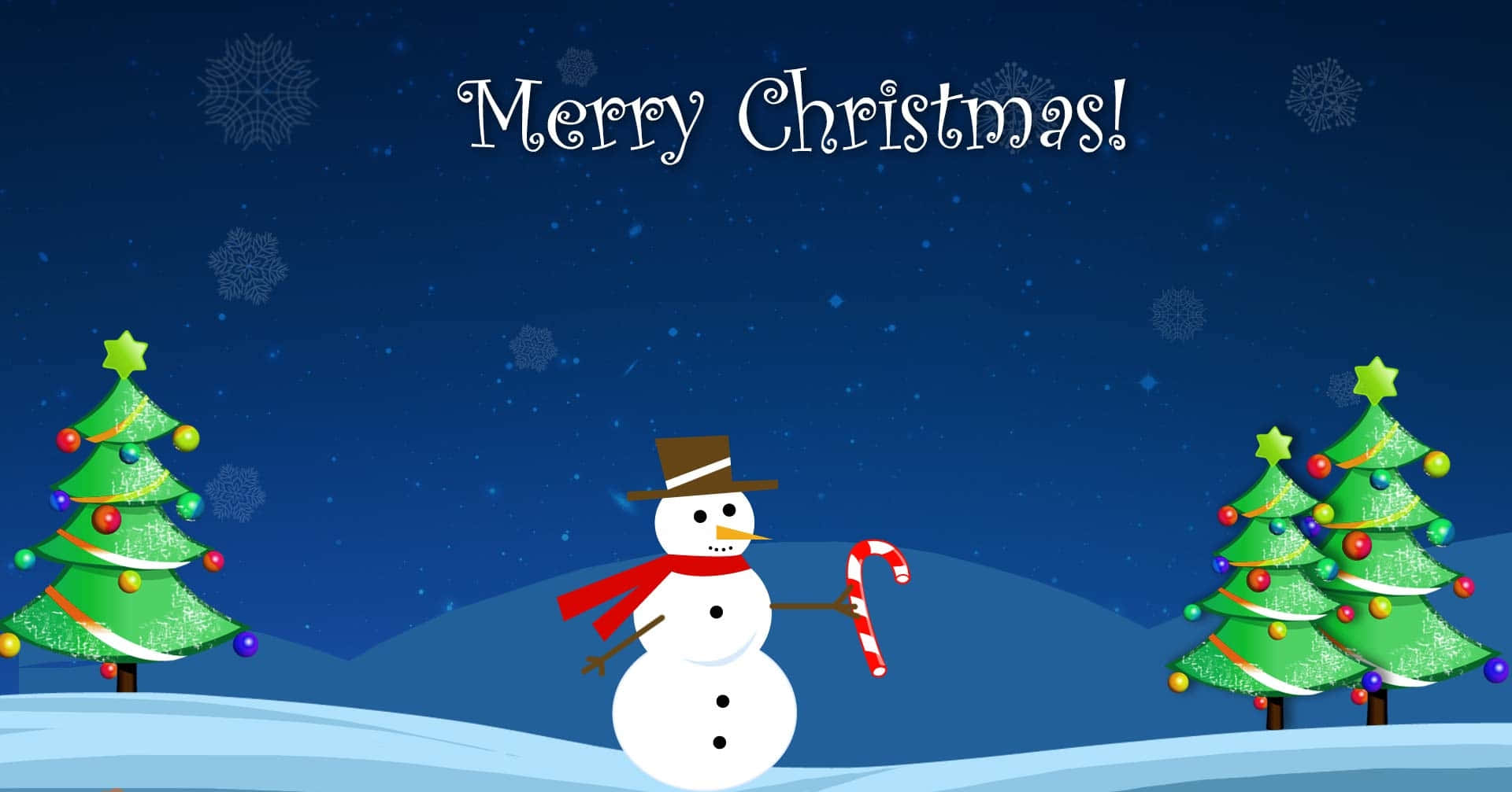 Christmas Snowman Holding Candy Cane Background