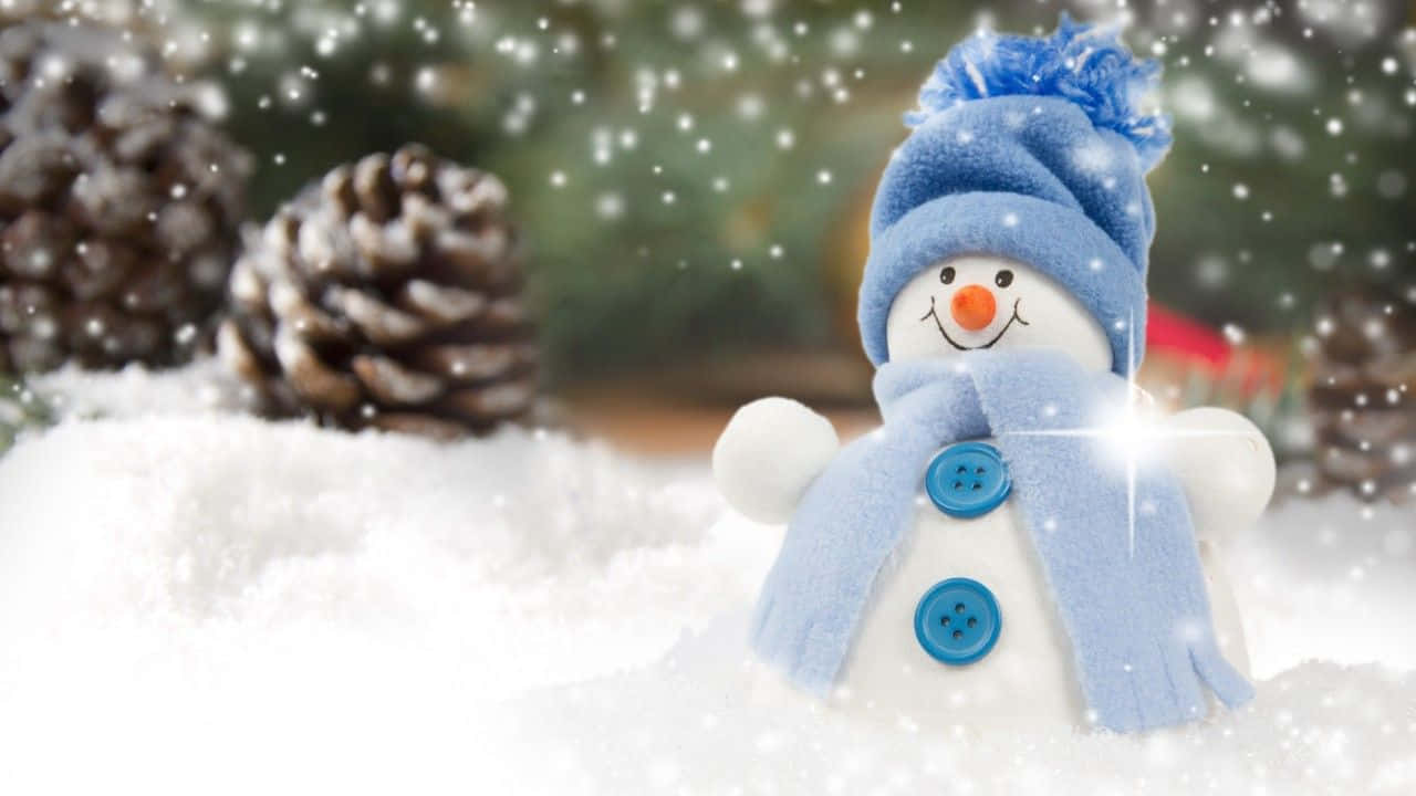 Christmas Snowman Pine Cones Background