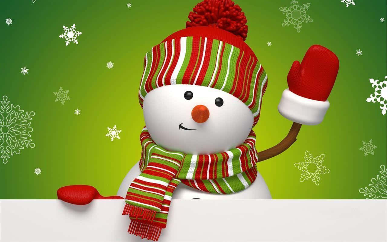 Christmas Snowman Red Scarf Background