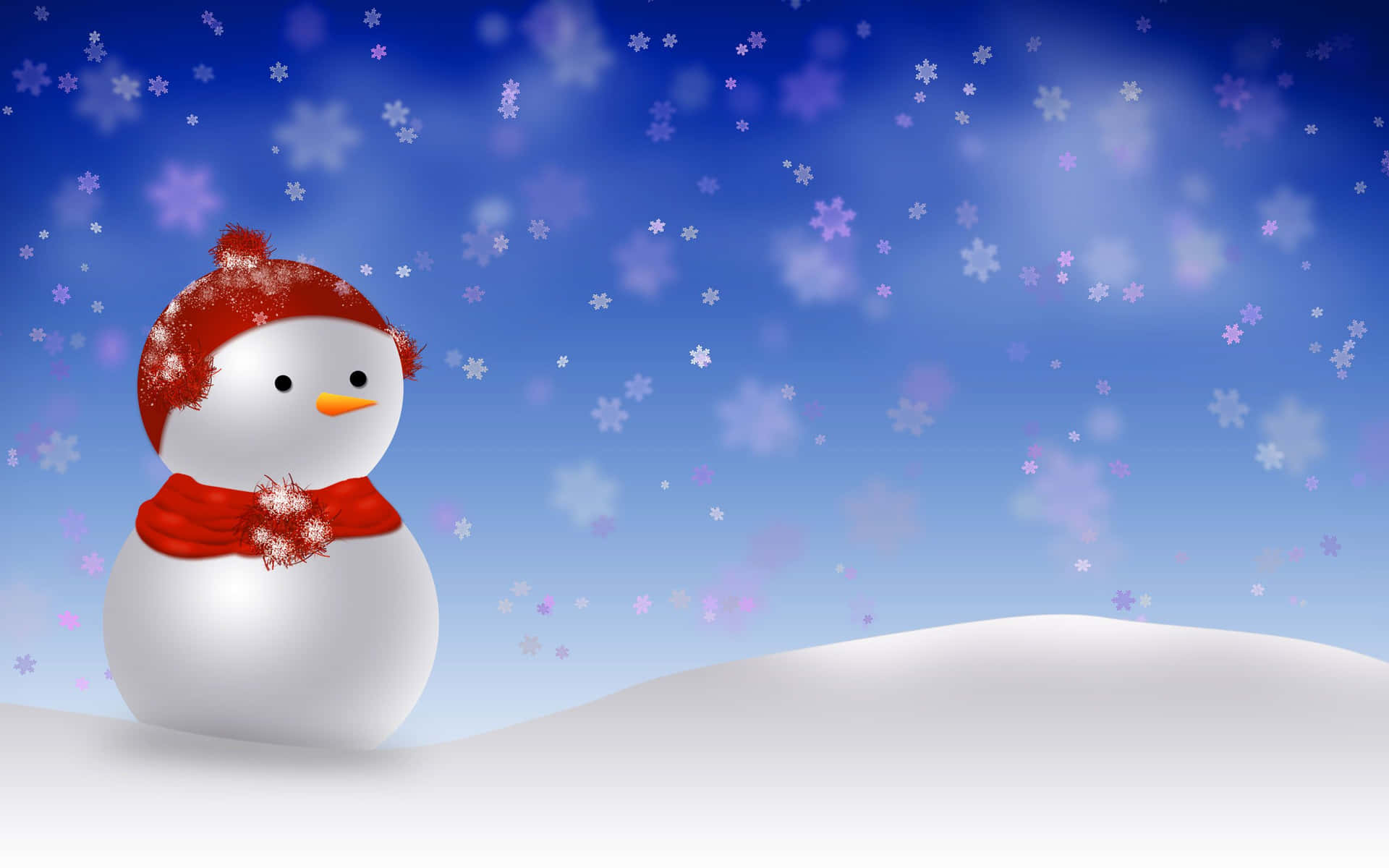 Christmas Snowman Snowy Ground Background