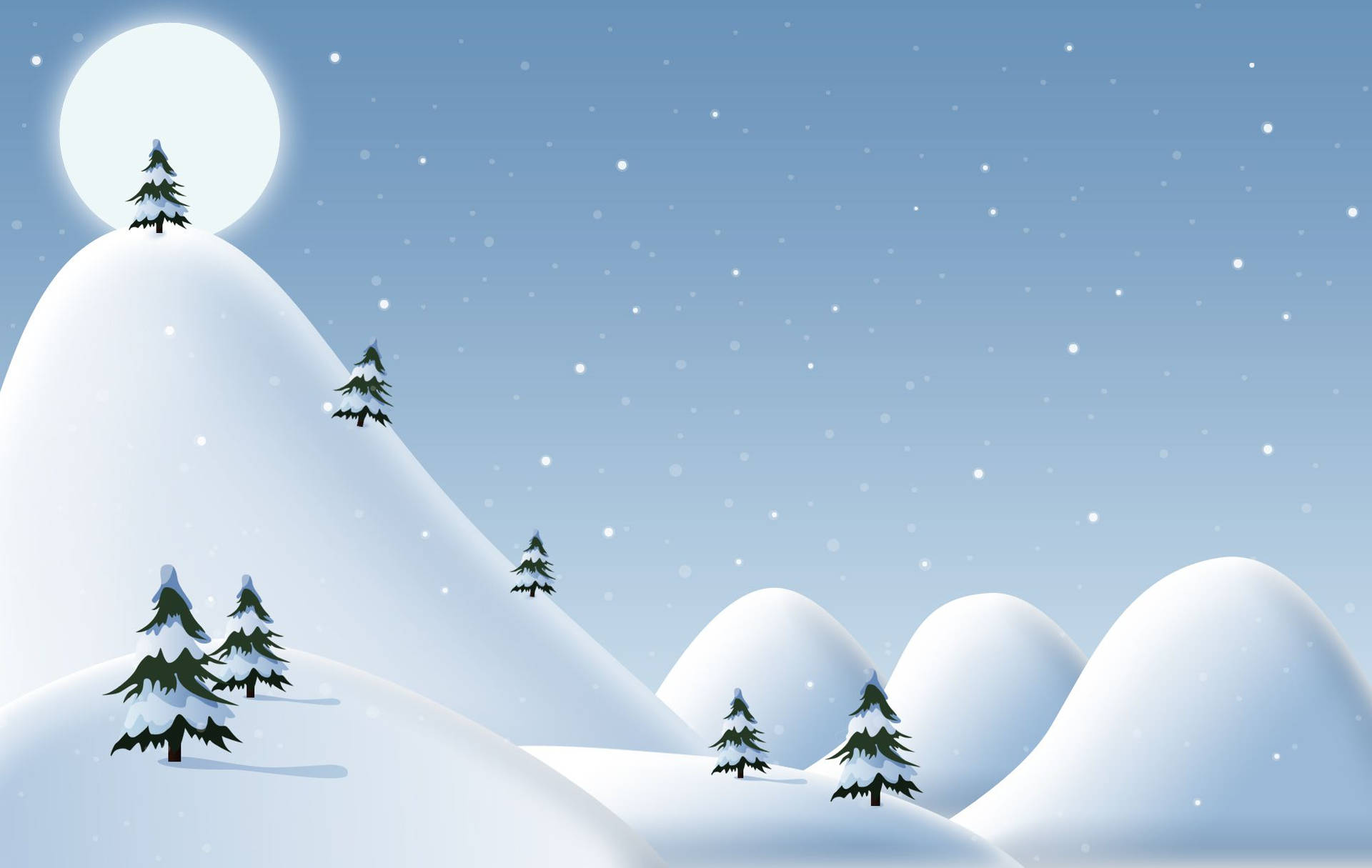 Christmas Snowy Hill Background