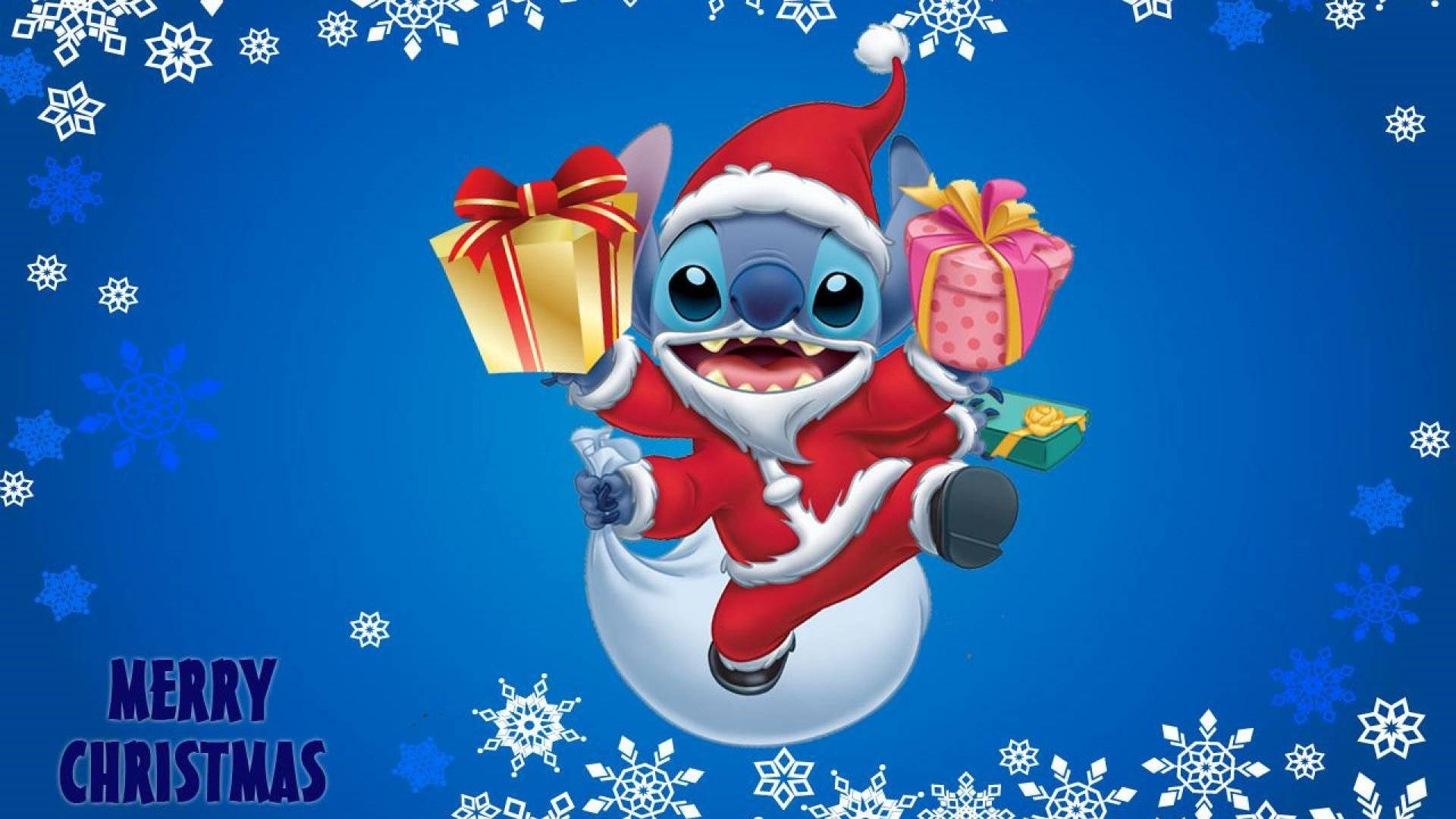Christmas Stitch In Santa Costume Background