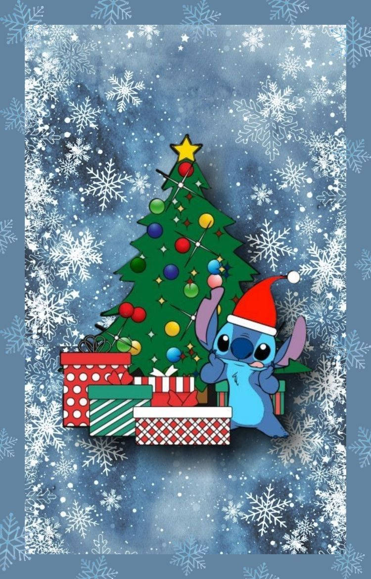 Christmas Stitch With A Christmas Tree Background