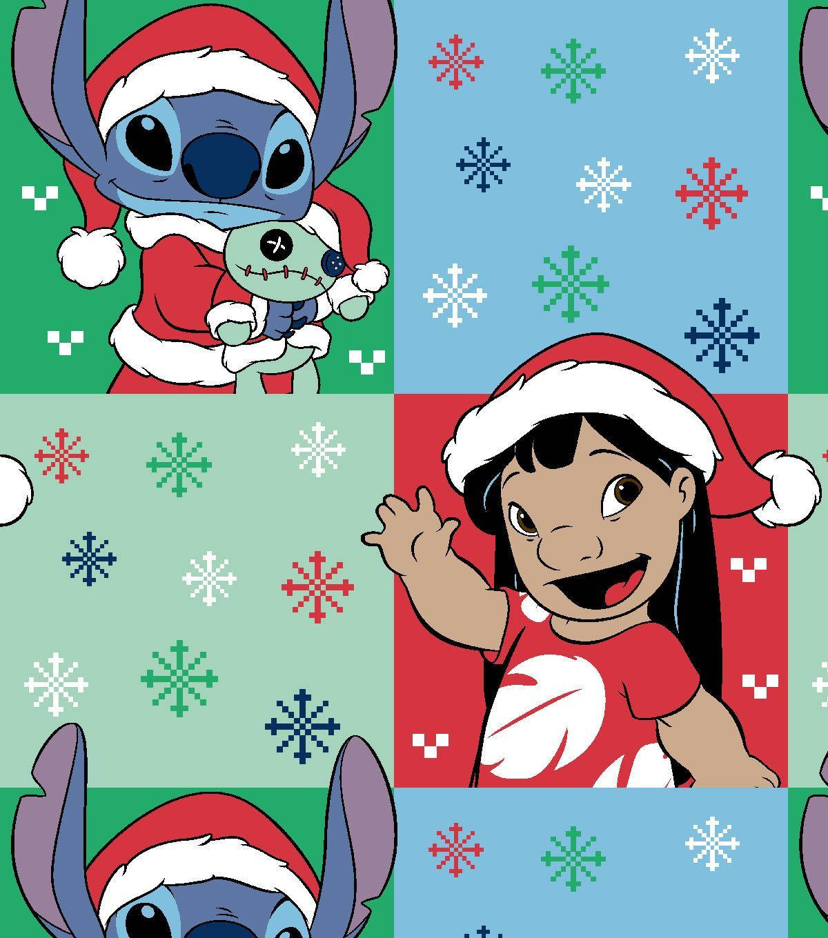Christmas Stitch With Lilo And Scrump Background