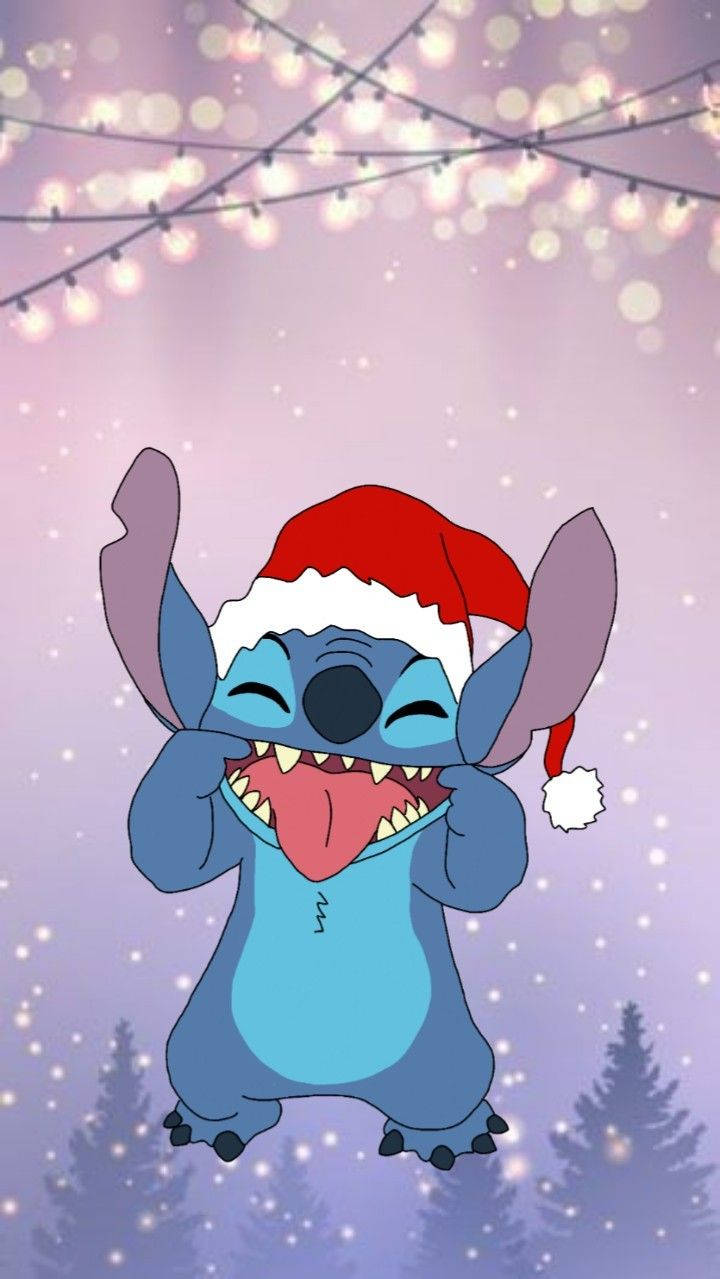 Christmas Stitch With Tongue Out Background