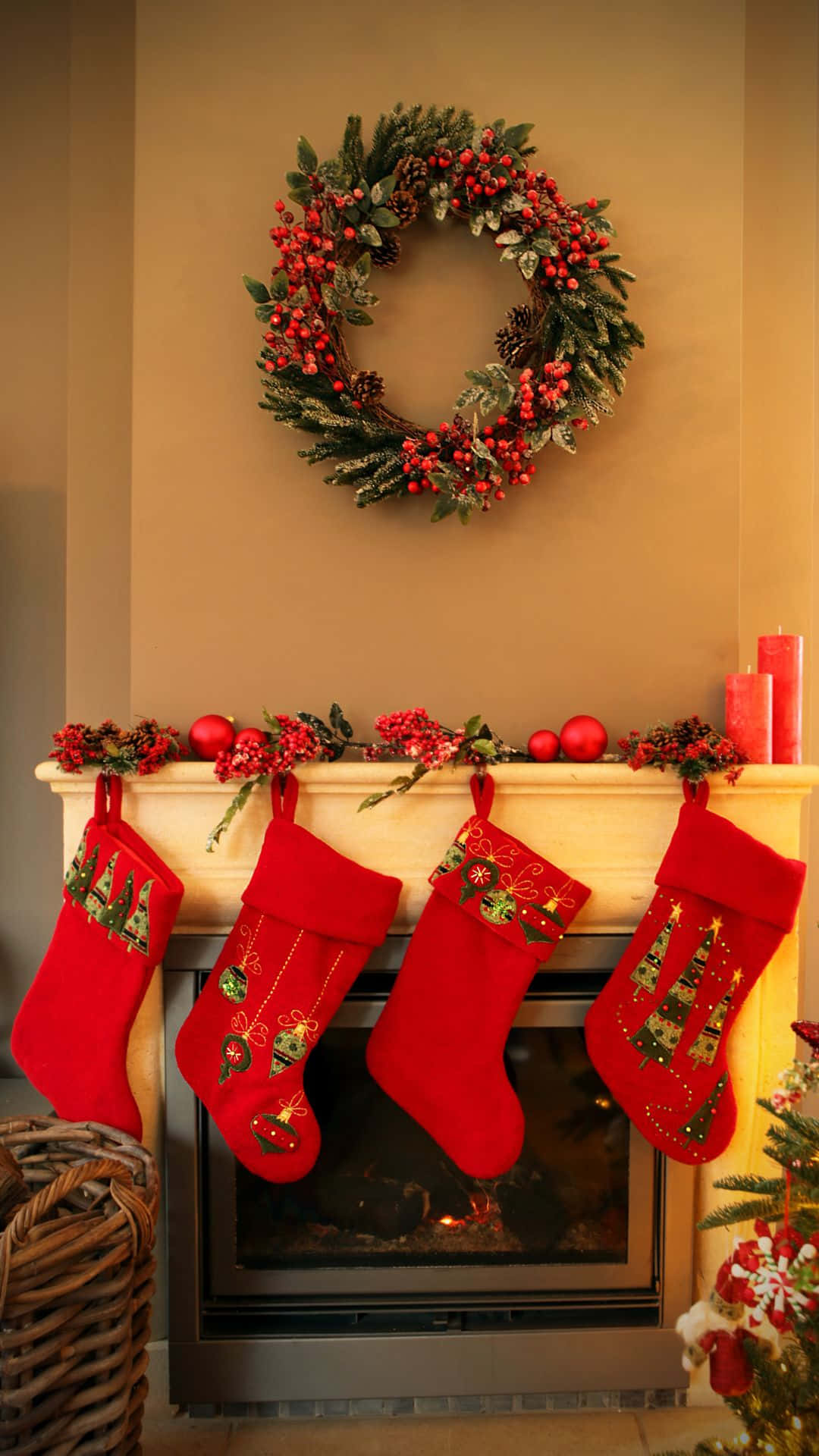 Christmas Fireplace Backgrounds