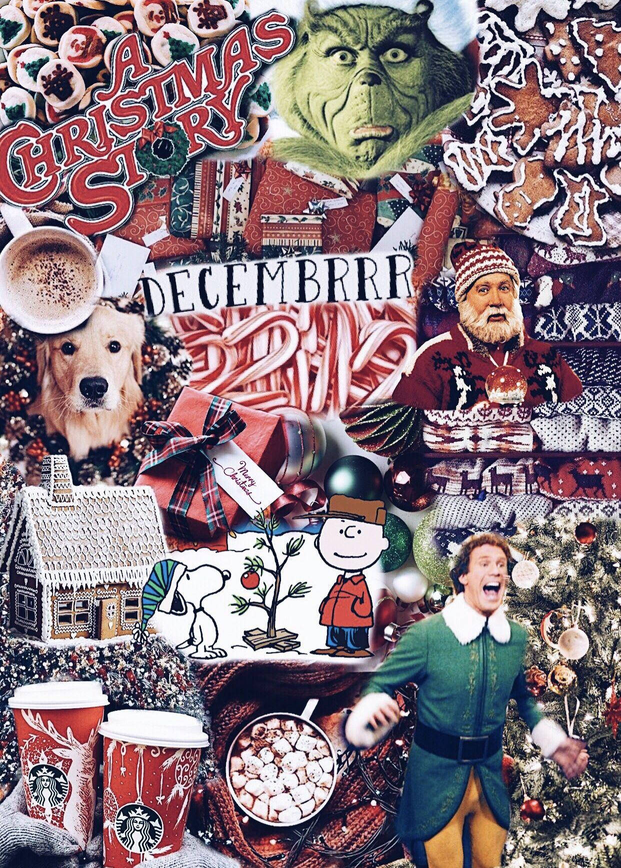 Christmas Story Collage Background