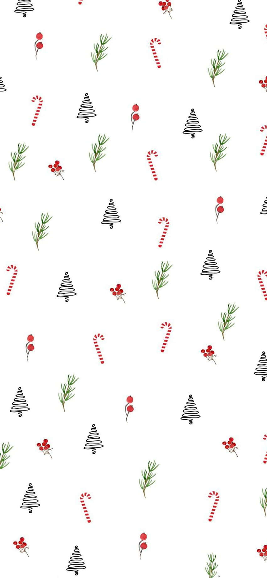 Christmas Tree And Candy Canes Pattern