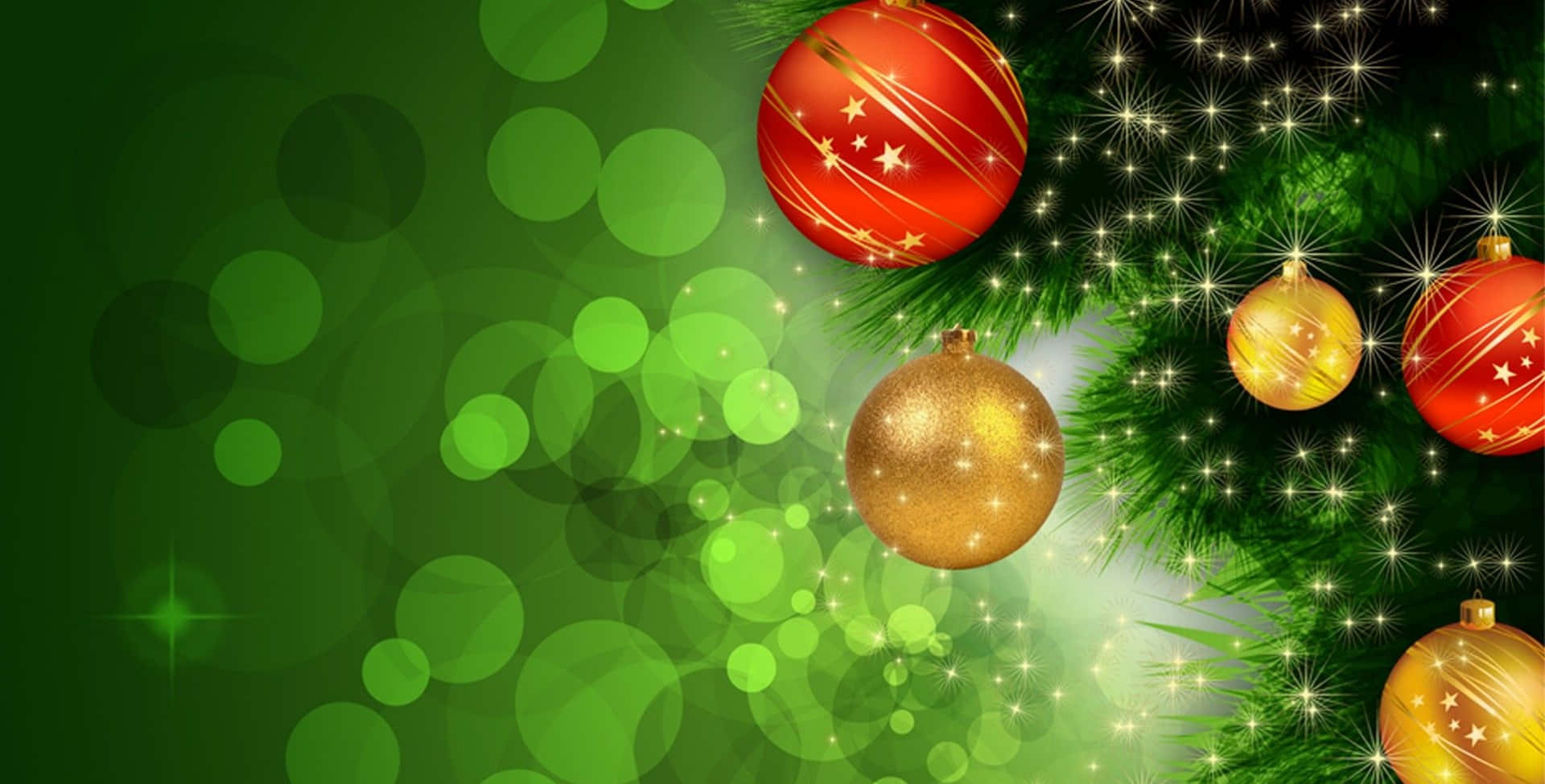 Christmas Tree Background With Christmas Balls