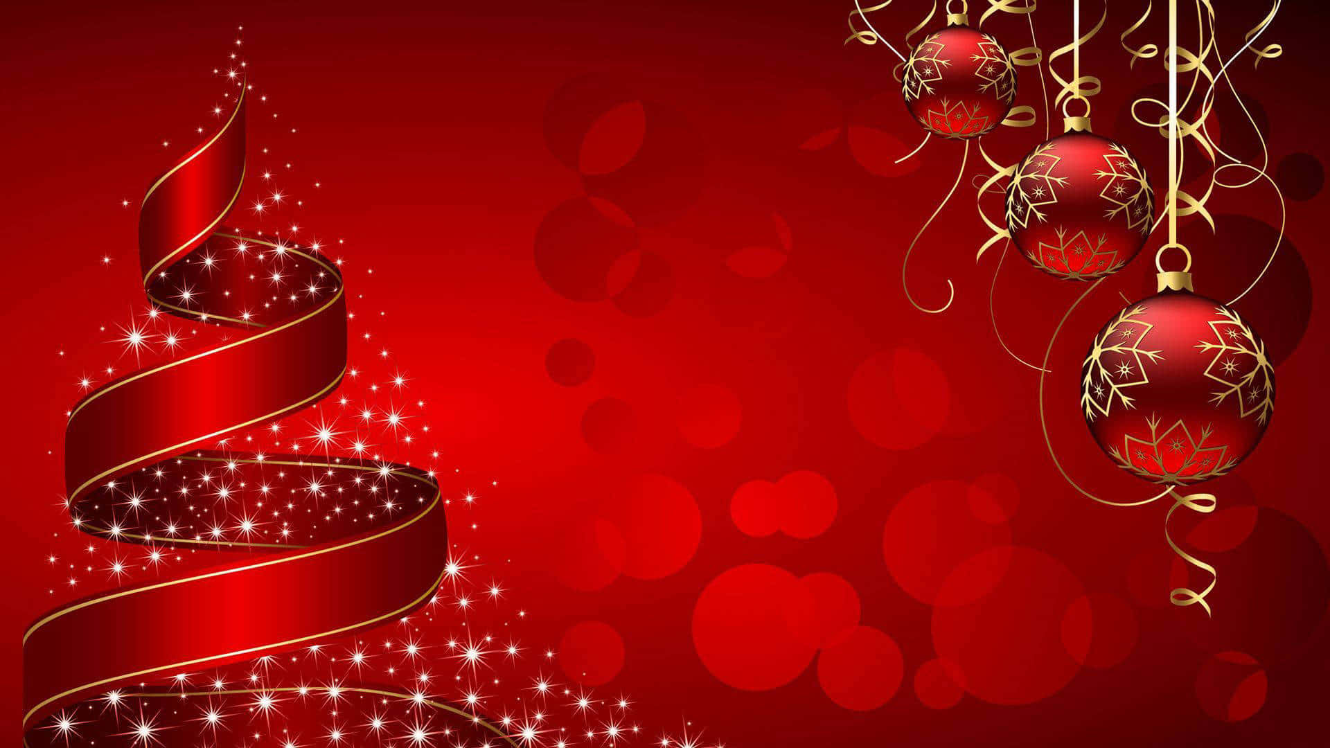 Christmas Tree Background With Gold Ornaments Background