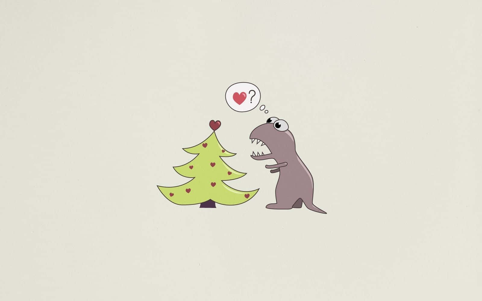 Christmas Tree Of Cute Dinosaur Desktop Background